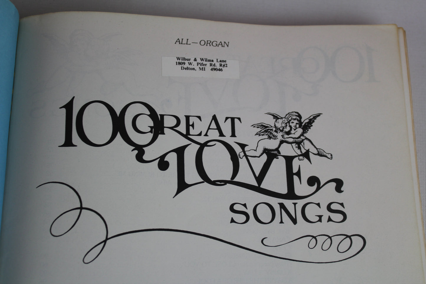 100 Great Love Songs Songbook, All Organ