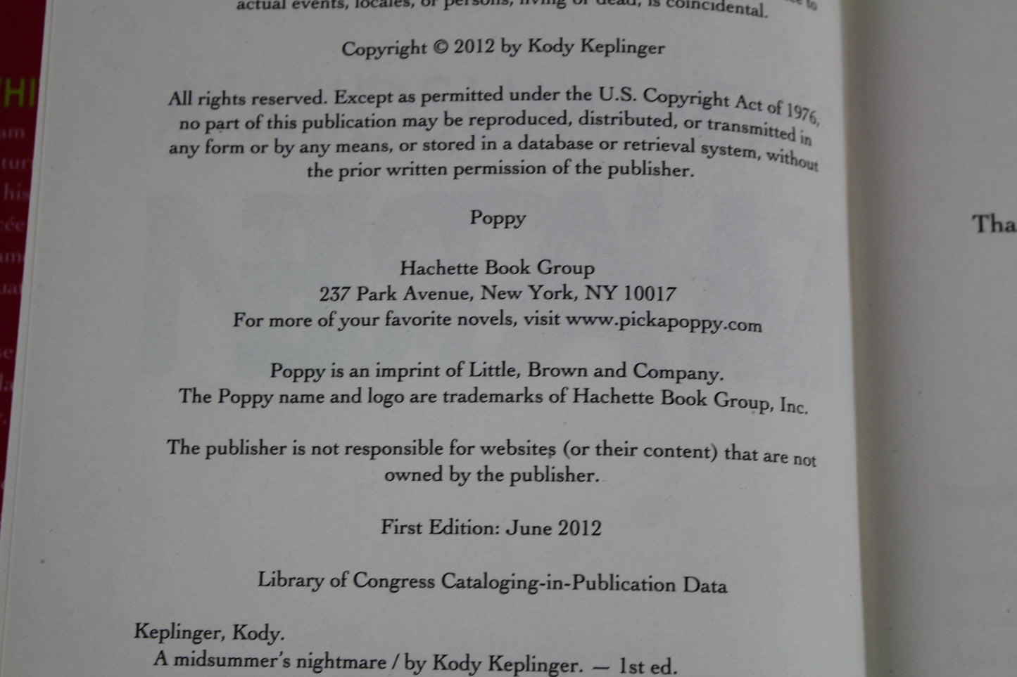 A Midsummer's Nightmare by Kody Keplinger