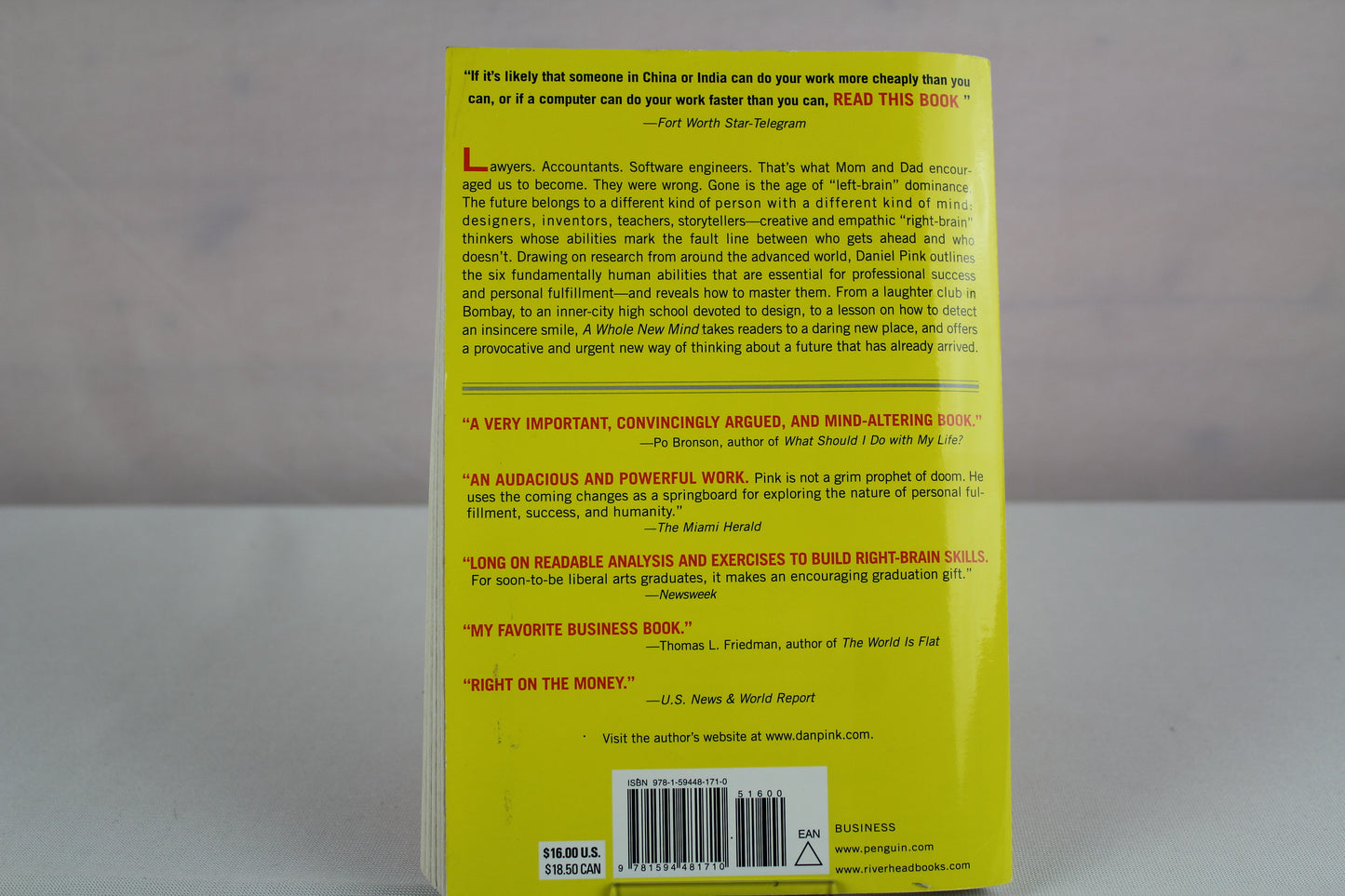 A Whole New Mind: Why Right-Brainers Will Rule the Future by Daniel H. Pink