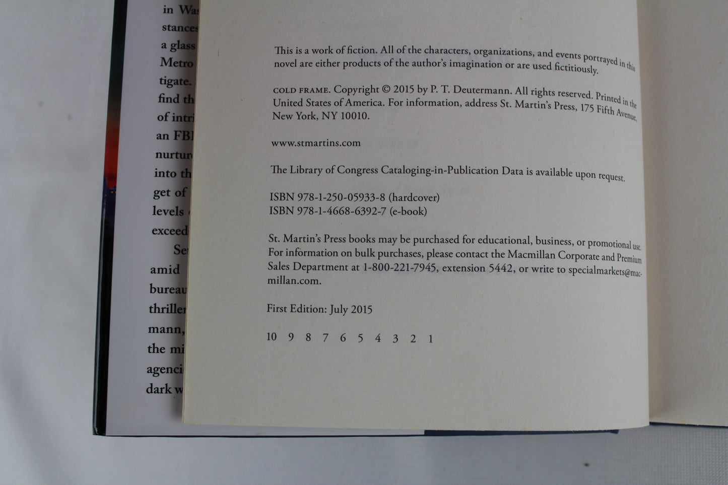 Cold Frame: A Novel by P. T. Deutermann