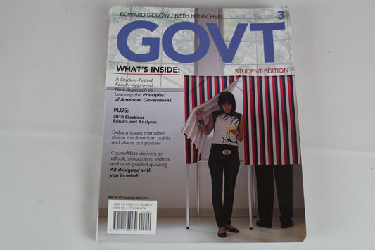 GOVT 3 (with Political Science CourseMate with eBook Printed Access Card) by Edward I. Sidlow, Beth Henschen