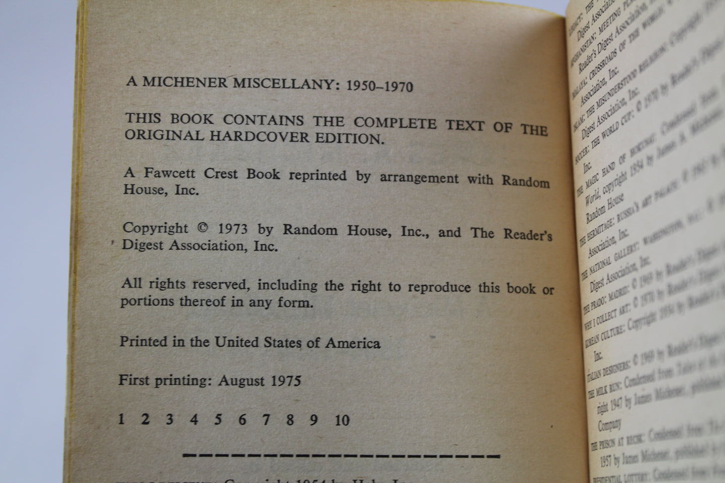 A Michener Miscellany: 1950-1970