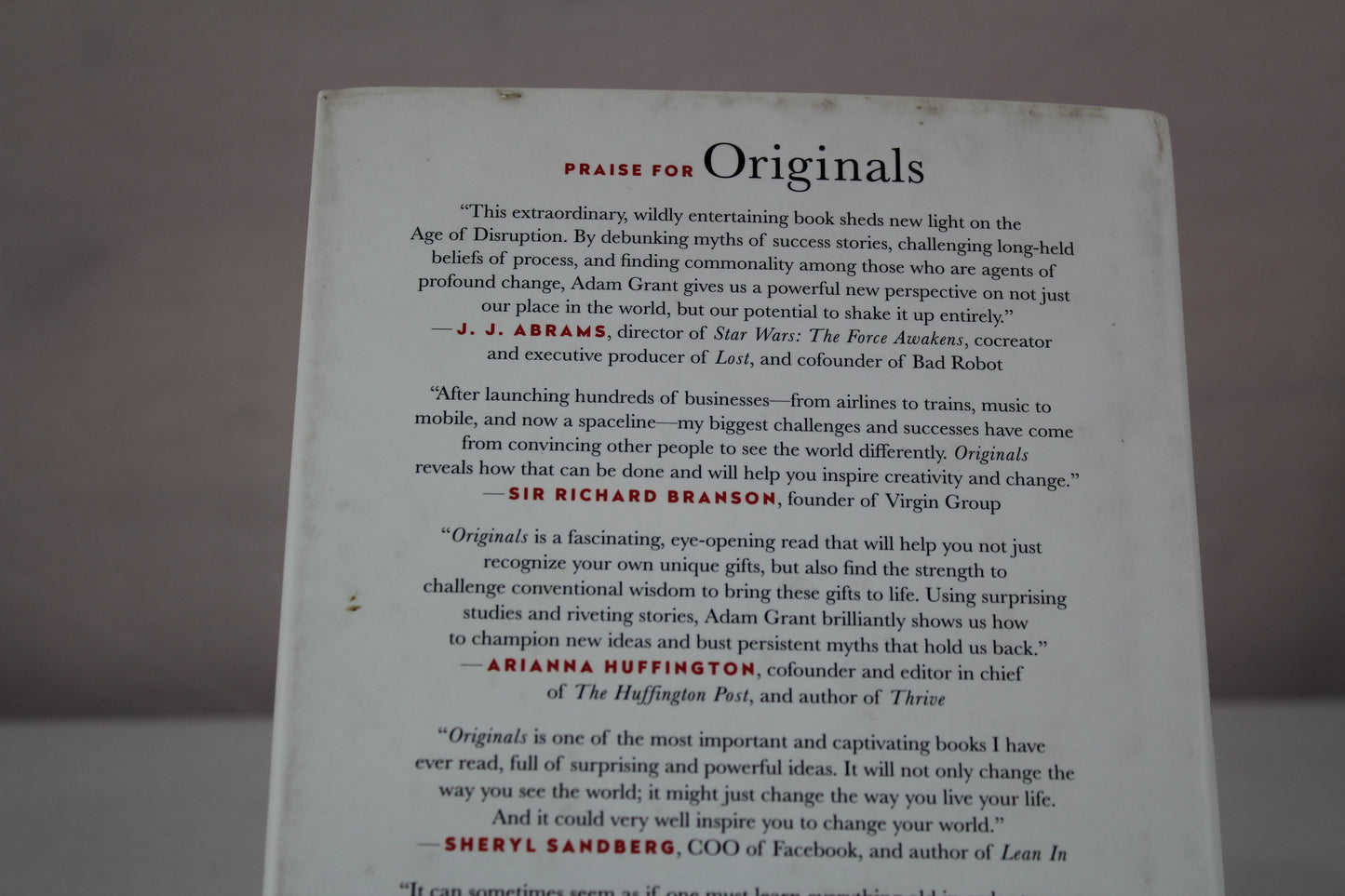 Originals: How Non-Conformists Move the World by Adam Grant, Sheryl Sandberg