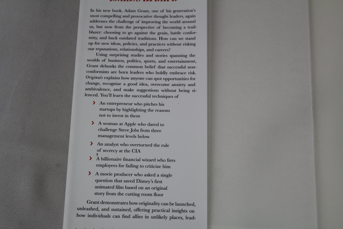 Originals: How Non-Conformists Move the World by Adam Grant, Sheryl Sandberg