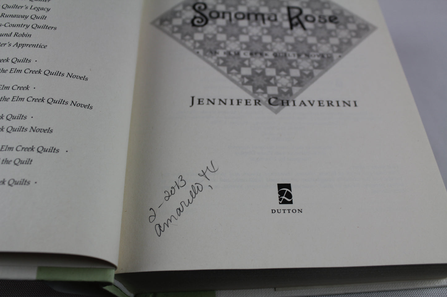 Sonoma Rose (Elm Creek Quilts) by Jennifer Chiaverini