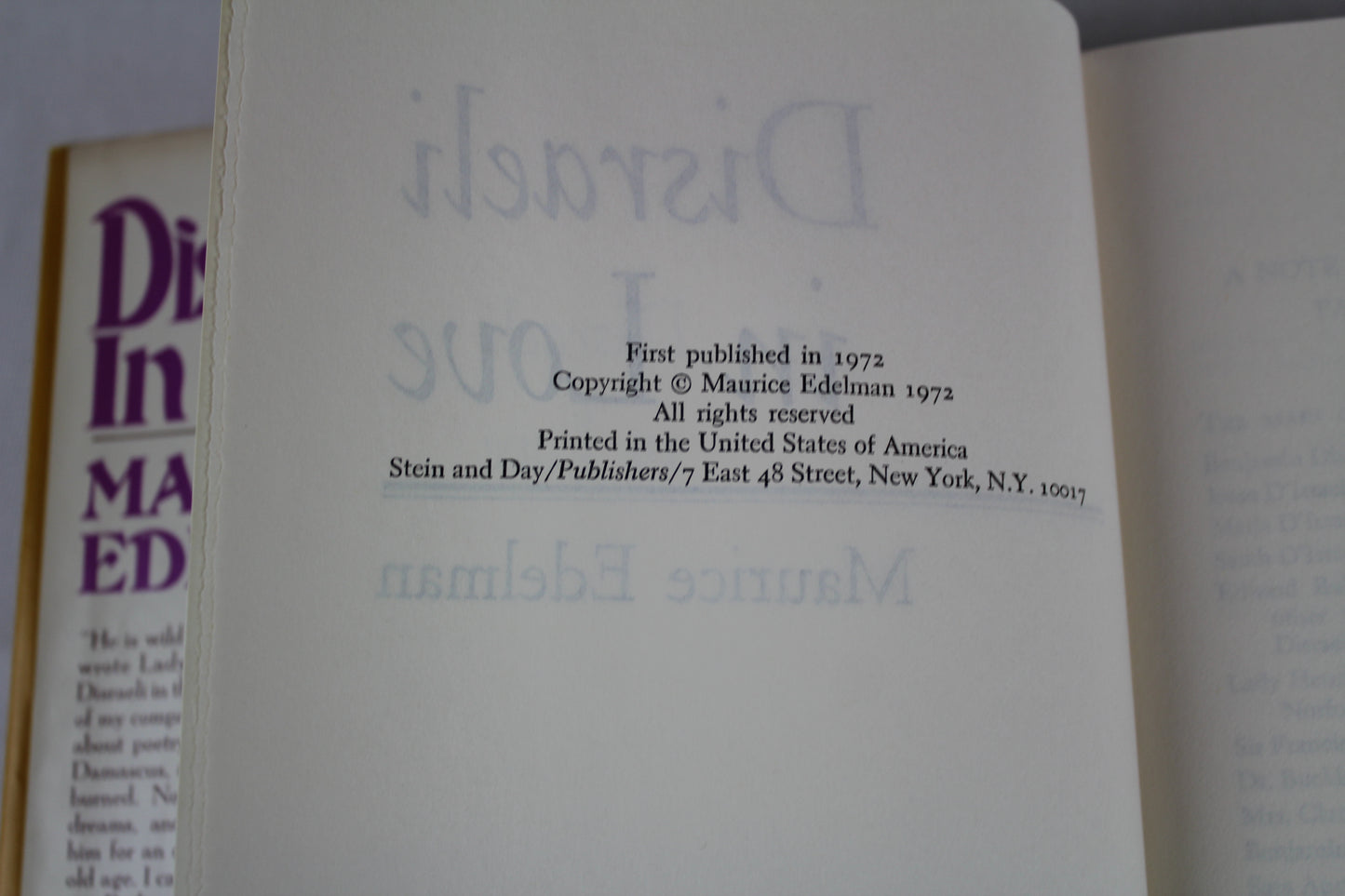 Disraeli in love by Maurice Edelman