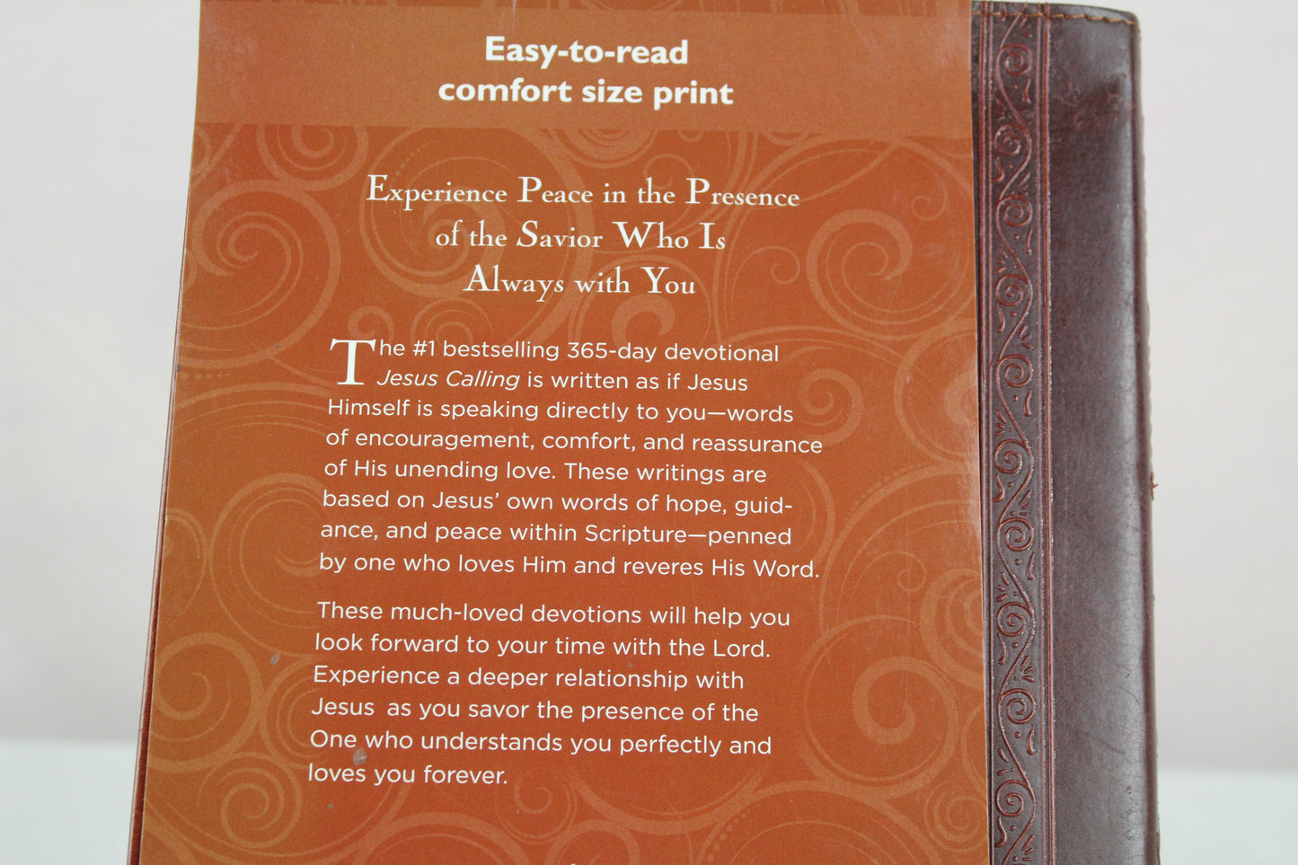 Jesus Calling, Large Text Brown Leathersoft, with full Scriptures: Enjoying Peace in His Presence (a 365-day Devotional) by Sarah Young