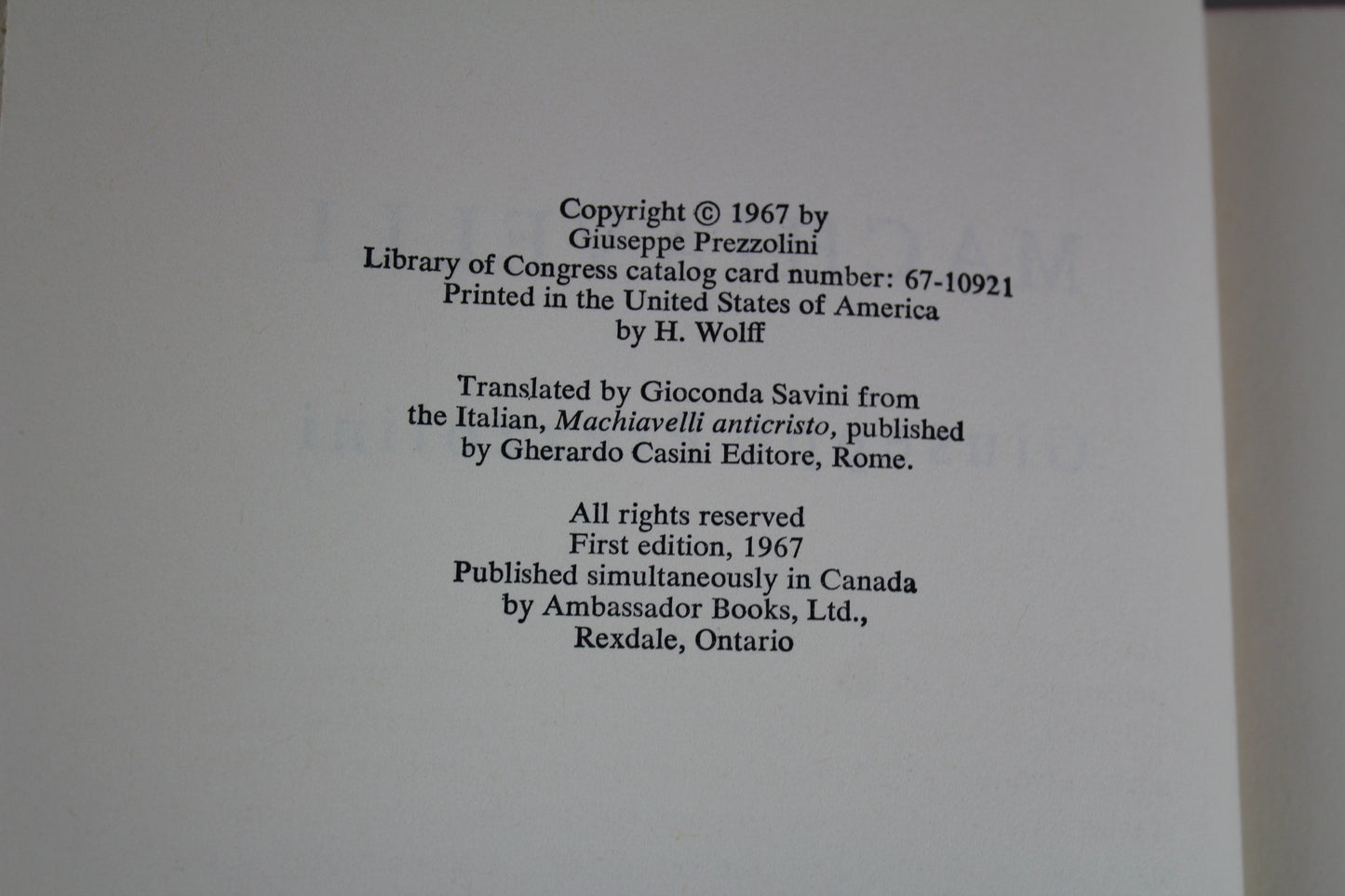 Machiavelli: Vorw. v. Eberhard Straub by Thomas B Macaulay, Eberhard Straub, Friedrich Bülau