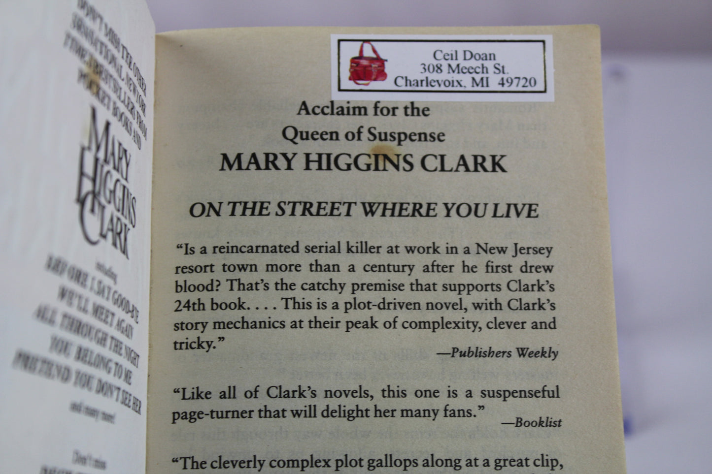 On the Street Where You Live by Mary Higgins Clark