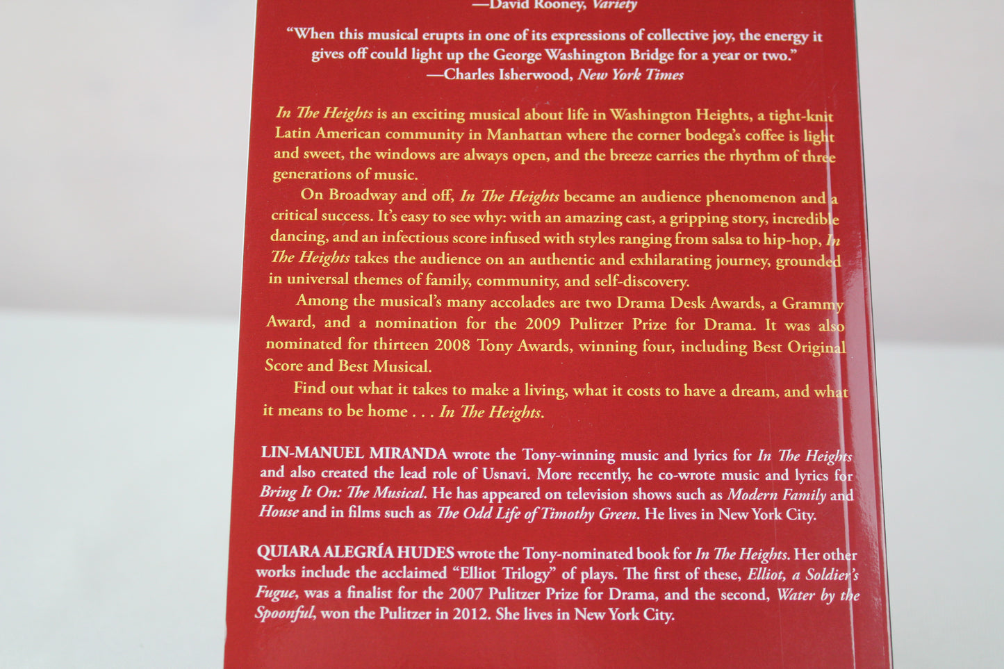 In the Heights: The Complete Book and Lyrics of the Broadway Musical by Quiara Alegria Hudes