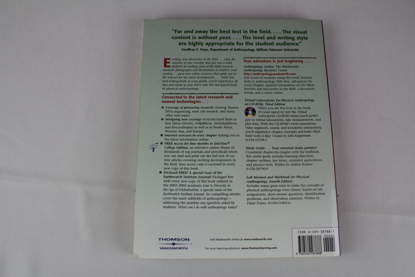 Introduction to Physical Anthropology, Study Guide by Robert Jurmain