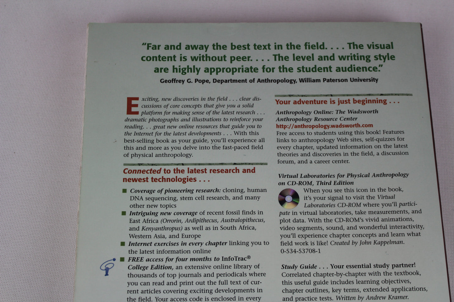 Introduction to Physical Anthropology, Study Guide by Robert Jurmain
