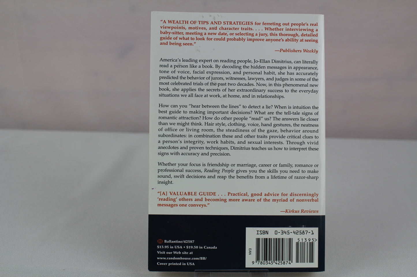 Reading People: How to Understand People and Predict Their Behavior- -Anytime, Anyplace by Jo-Ellan Dimitrius, Mark C. Mazzarella
