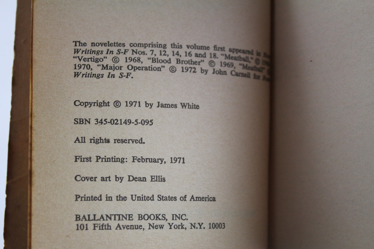 Major Operation by James White (1971, Mass Market) FIRST PRINTING