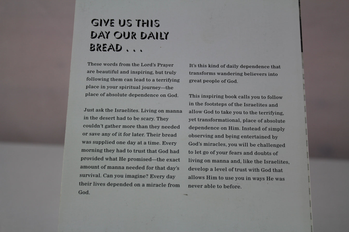 Manna: The Call to Daily Dependence on God by Kevin Stirratt