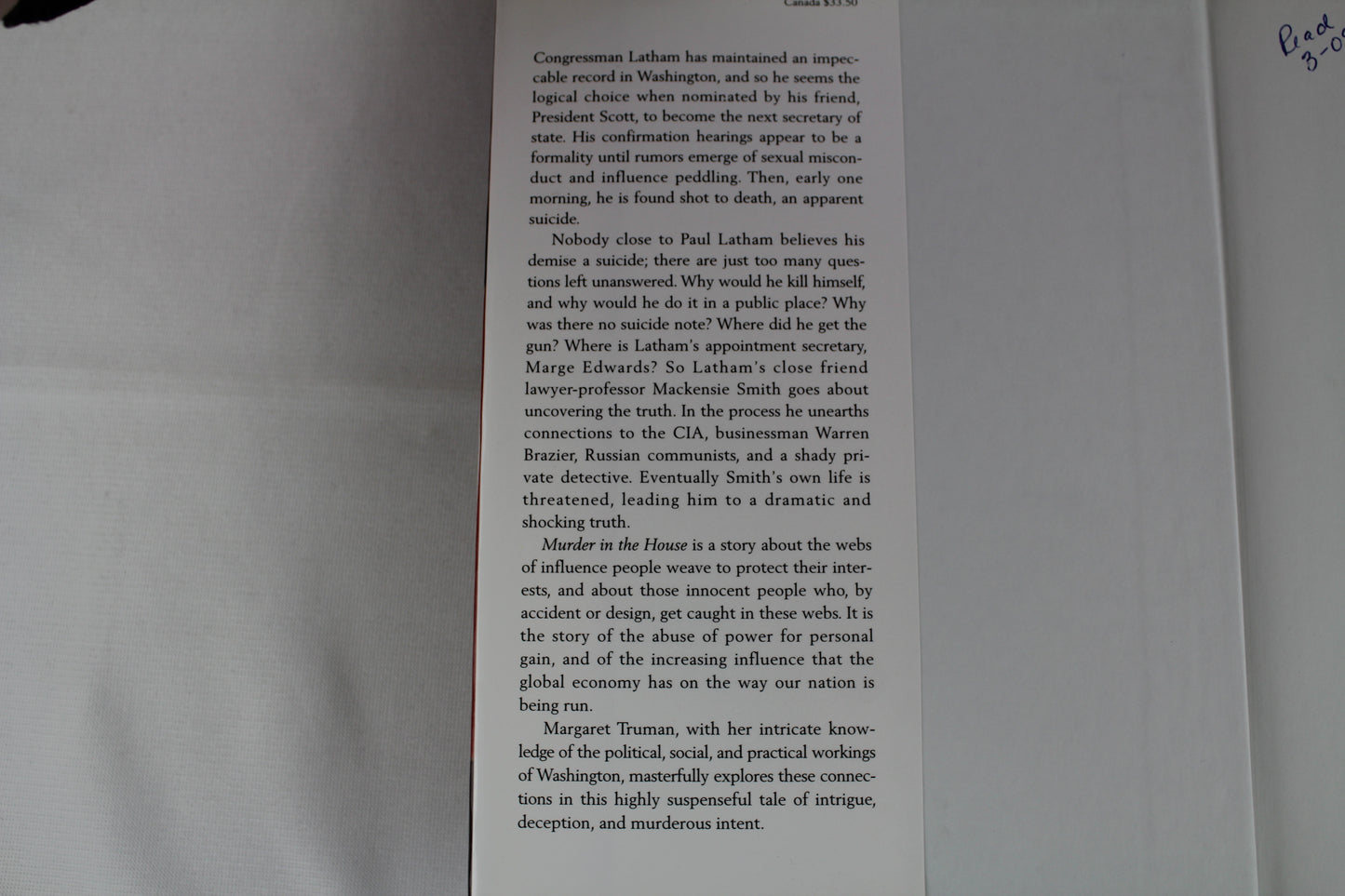 Murder in the House by Margaret Truman
