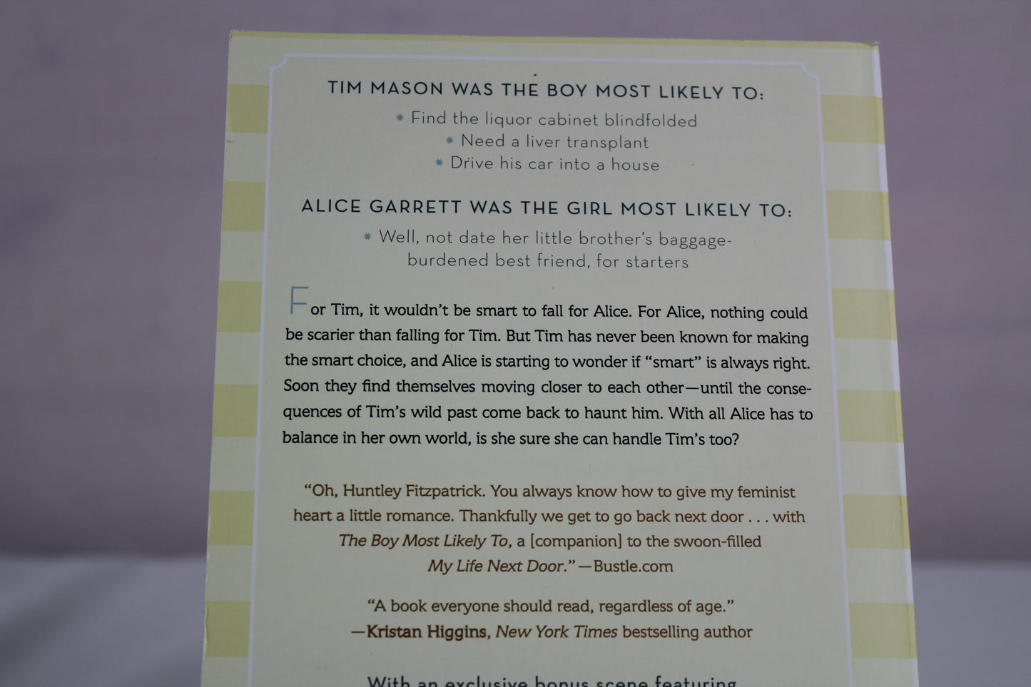 The Boy Most Likely To by Huntley Fitzpatrick