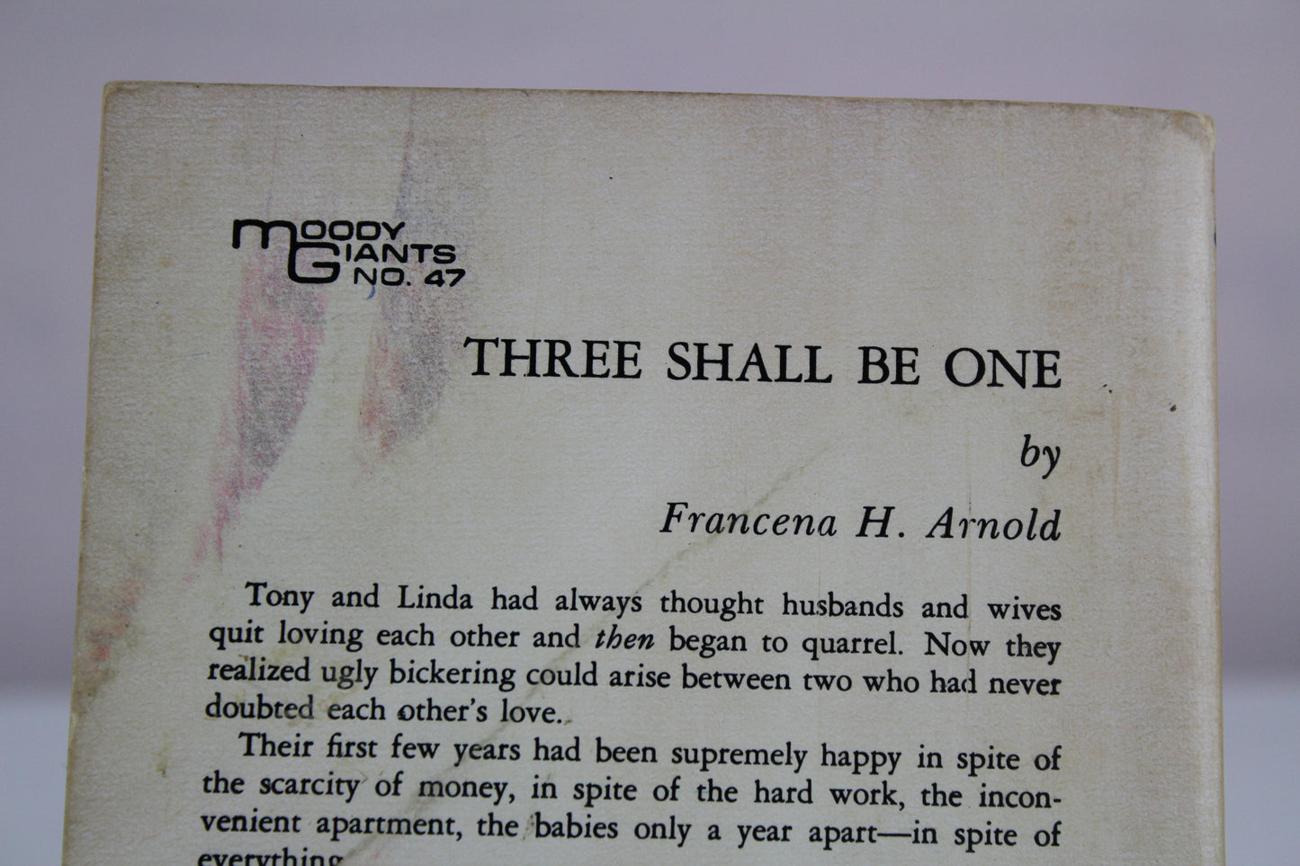 Three Shall Be One by Francena H. Arnold