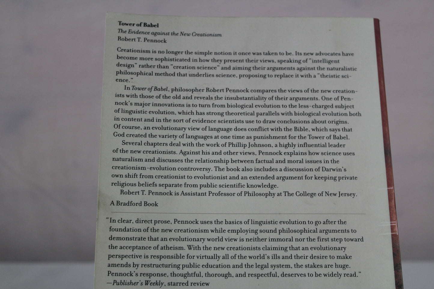 Tower of Babel: The Evidence Against the New Creationism by Robert T. T. Pennock