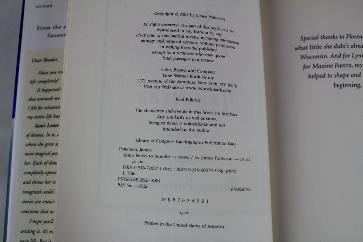 Sam's Letters to Jennifer by James Patterson