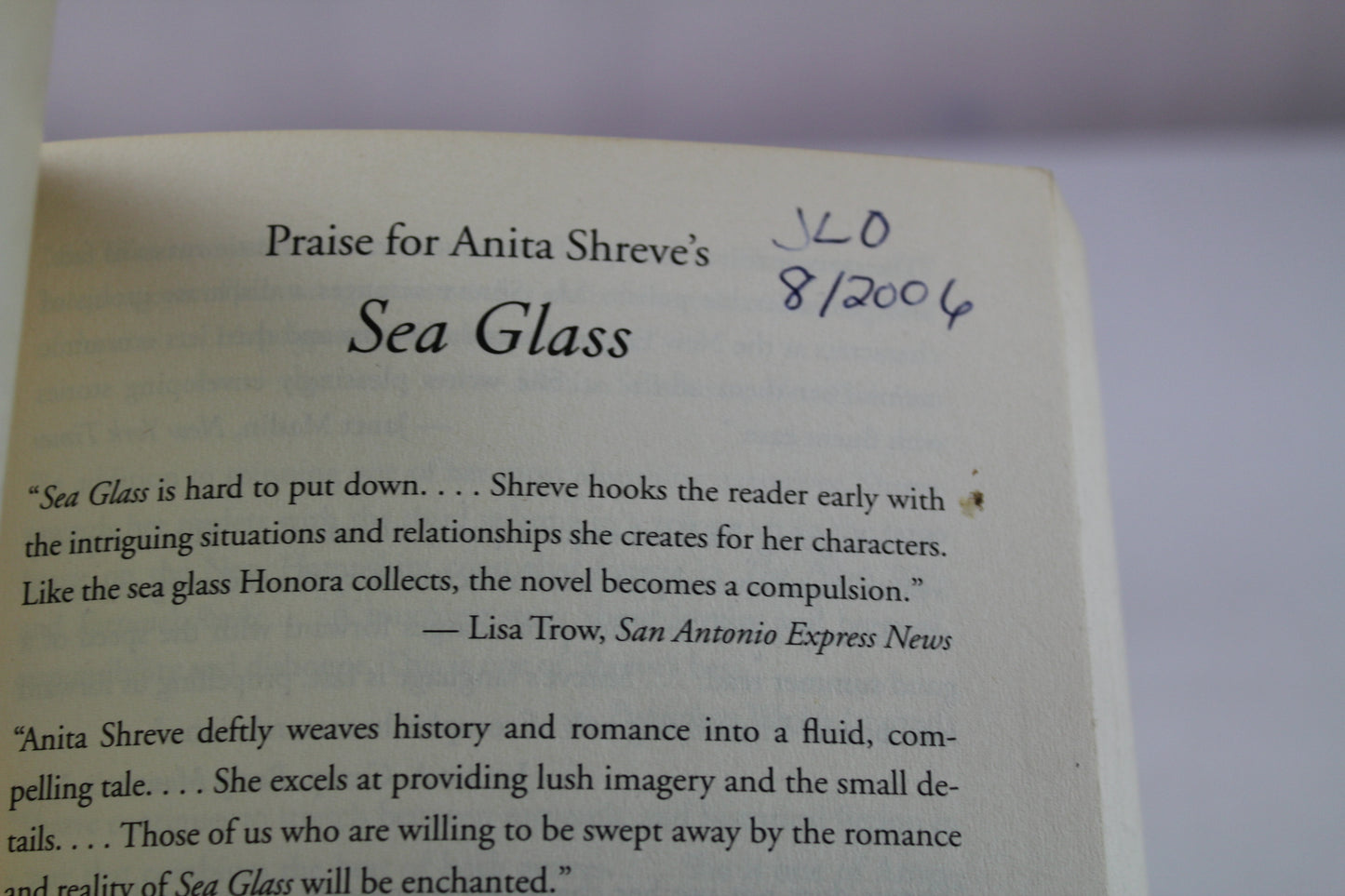 Sea Glass: A Novel by Anita Shreve
