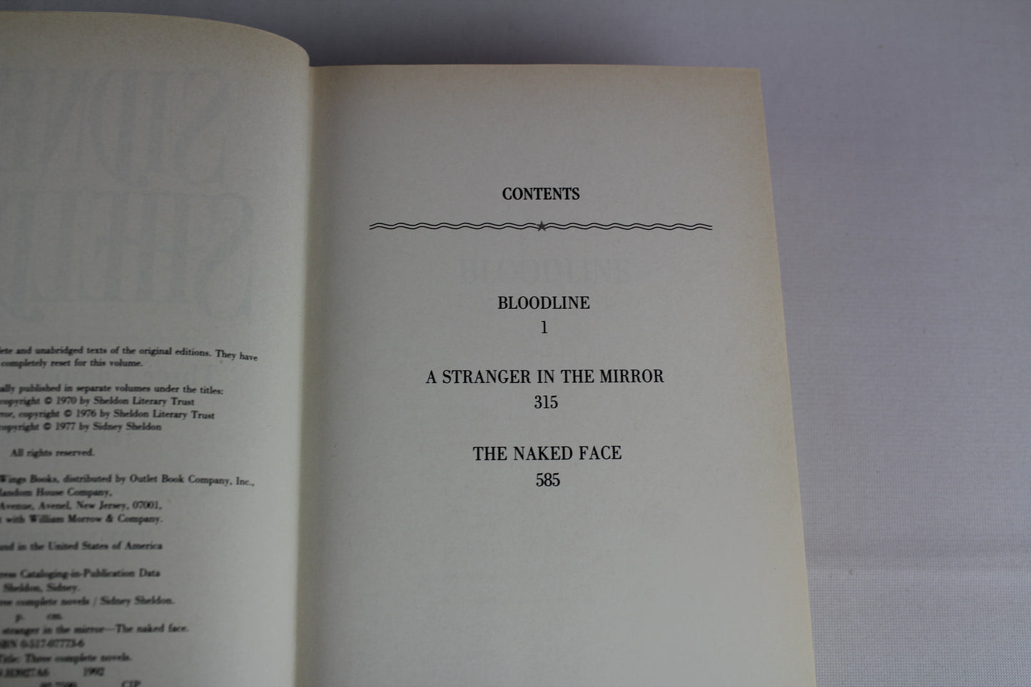 Sidney Sheldon: Three Complete Novels : Bloodline; A Stranger in the Mirror; The Naked Face by Sidney Sheldon