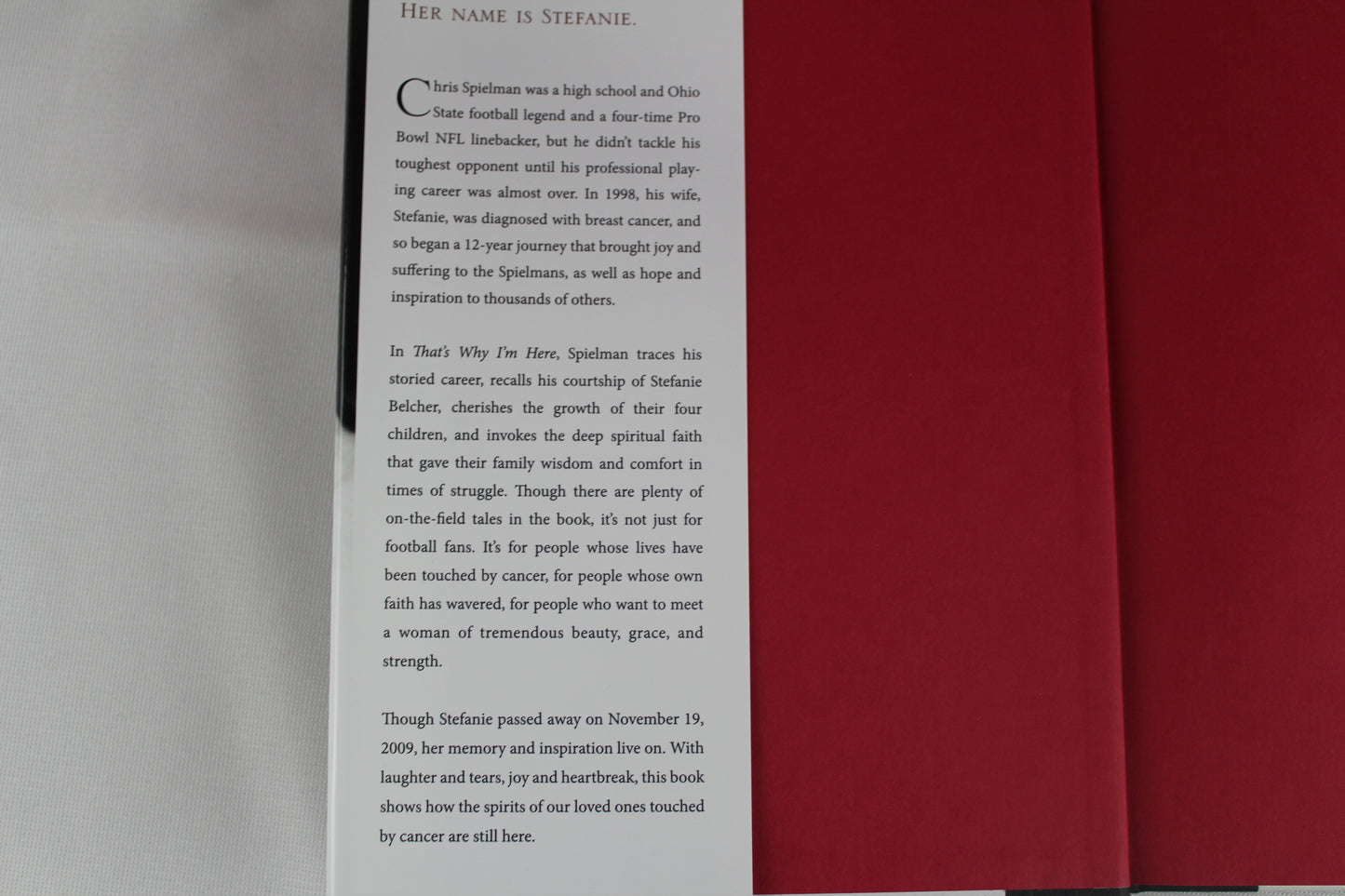 That's Why I'm Here: The Chris and Stefanie Spielman Story by Chris Spielman, Bruce Hooley