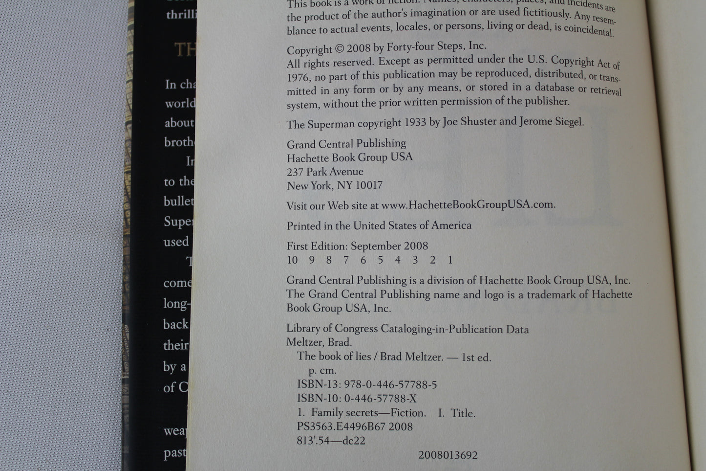 The Book of Lies by Brad Meltzer