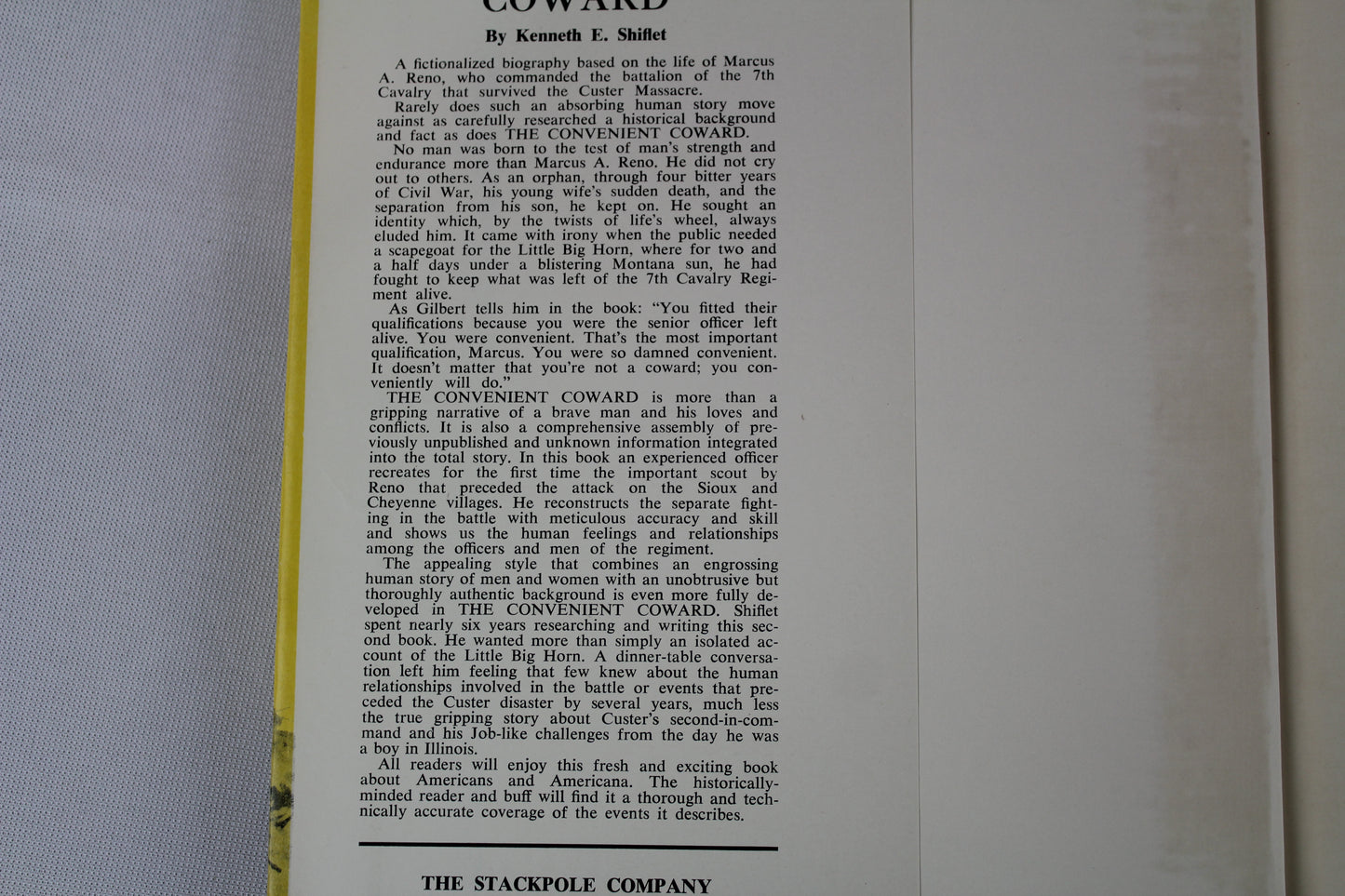 The Convenient Coward by Kenneth Shiflet, 1961 stated 1st edition civil war book