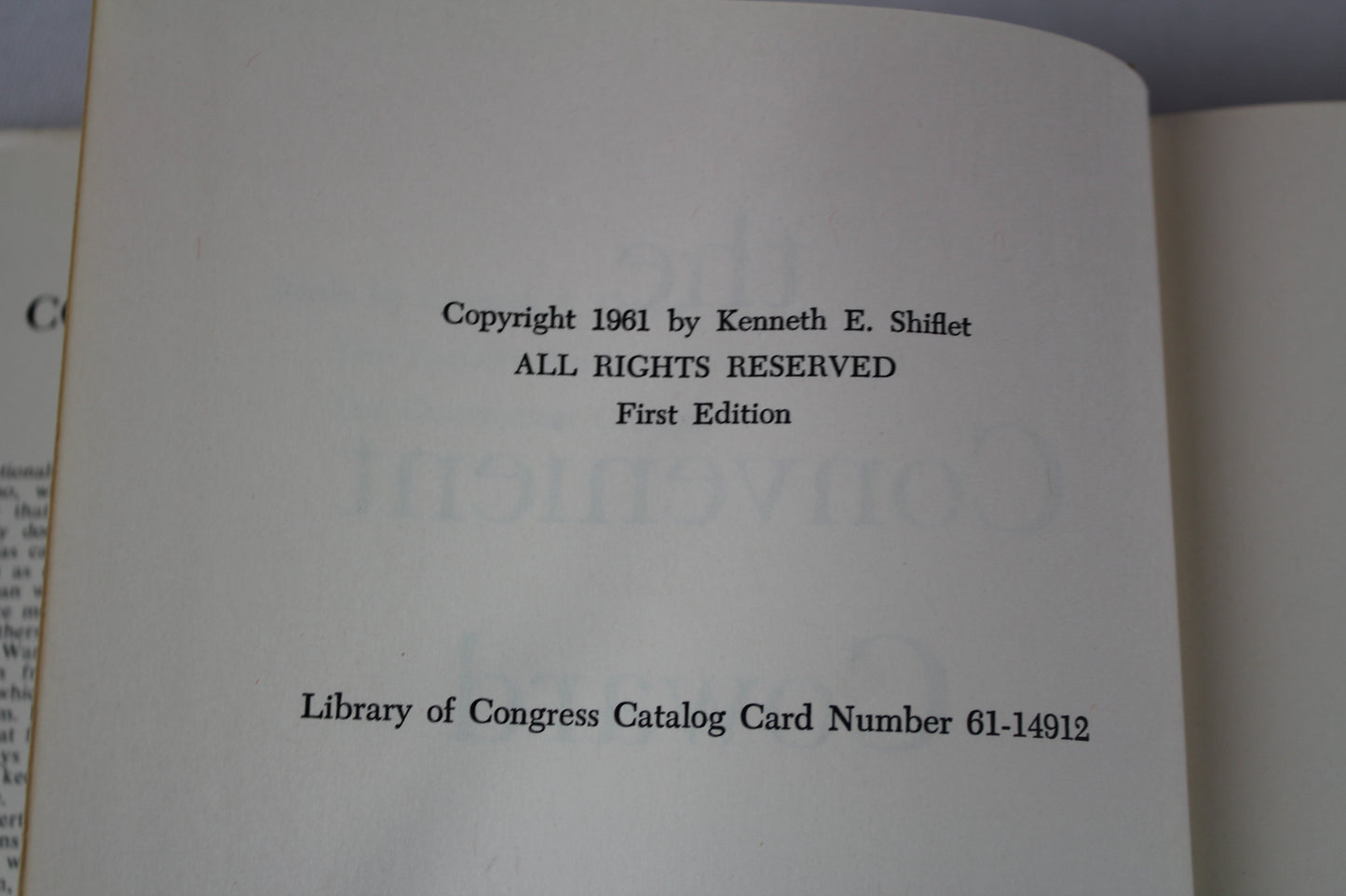 The Convenient Coward by Kenneth Shiflet, 1961 stated 1st edition civil war book