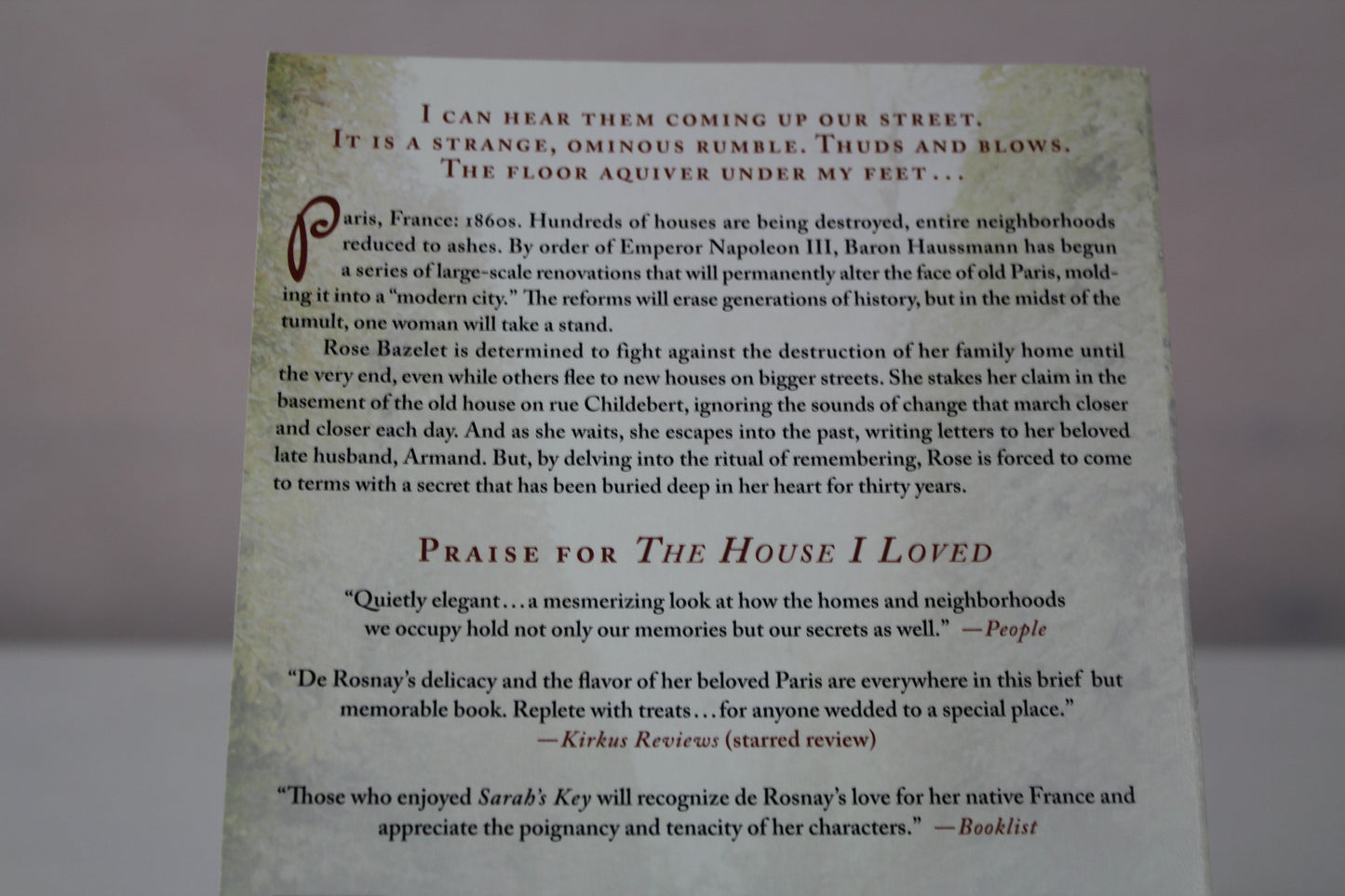 The House I Loved by Tatiana de Rosnay