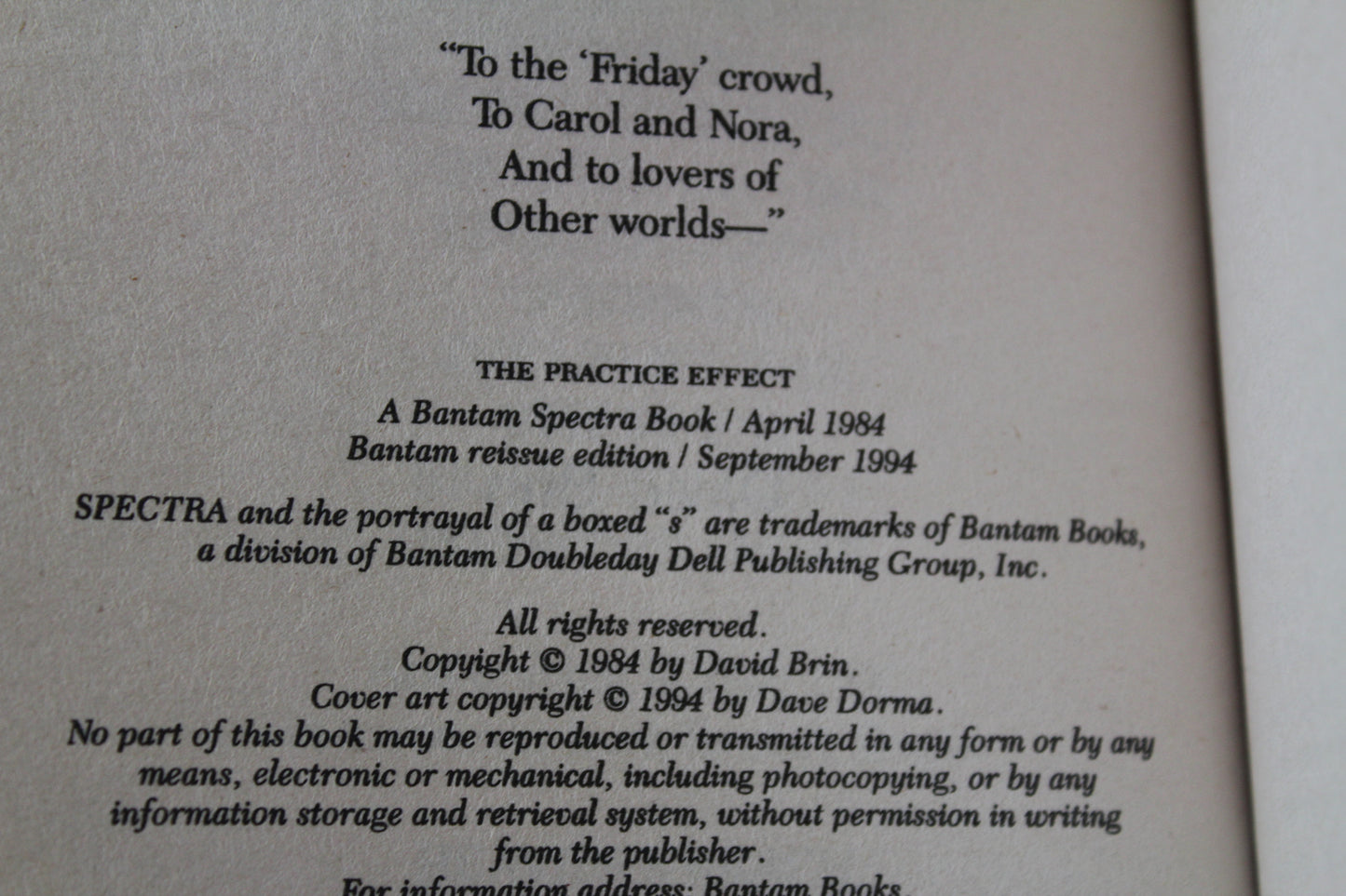 The Practice Effect: A Novel by David Brin