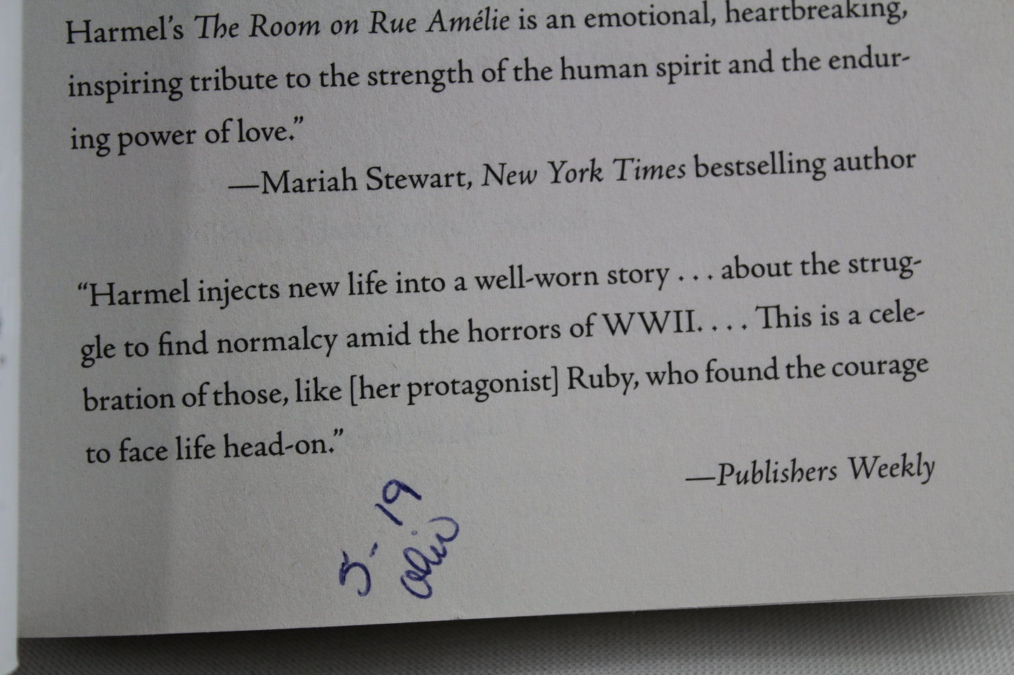 The Room on Rue Amelie by Kristin Harmel