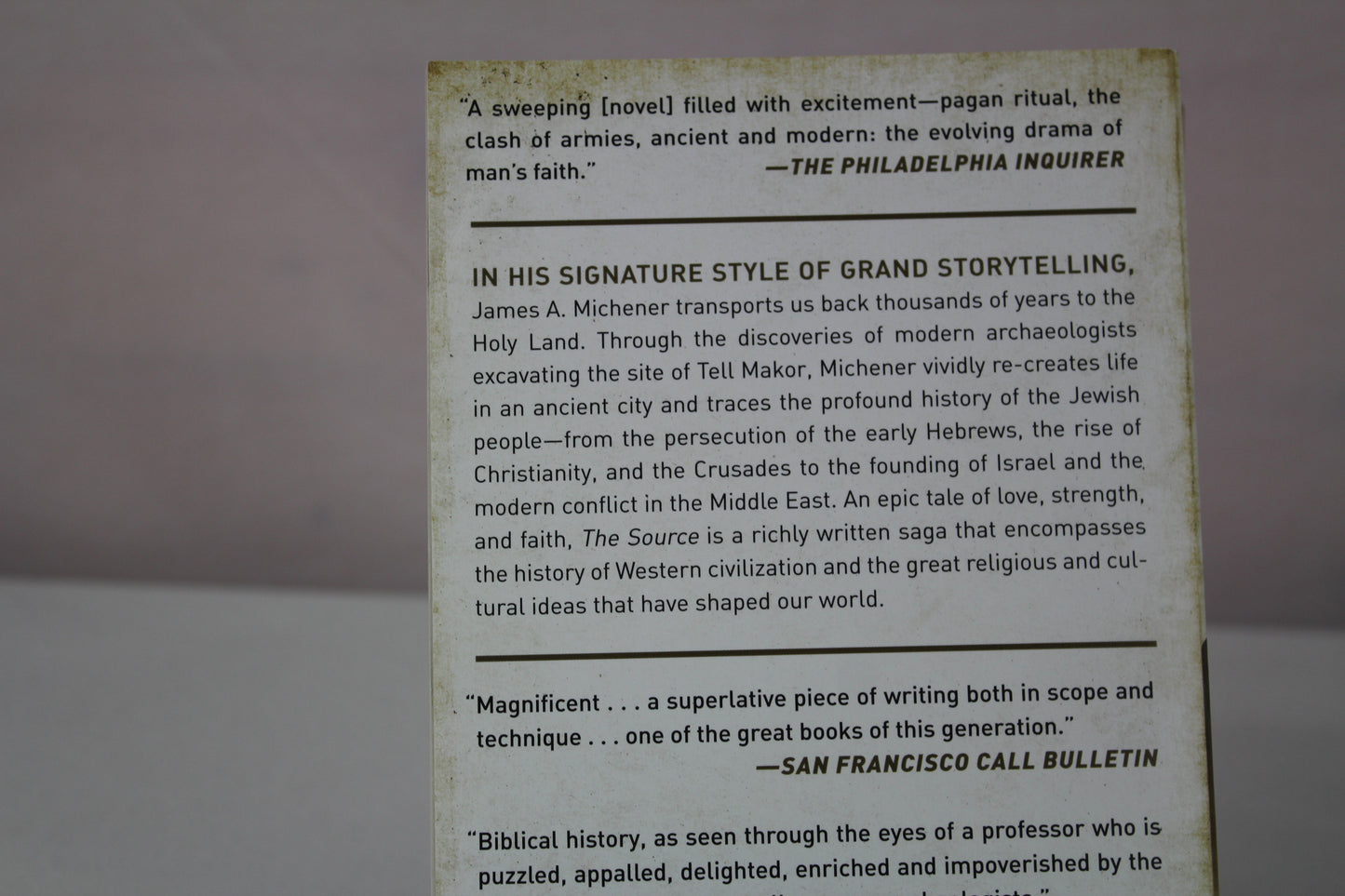 The Source: A Novel by James A. Michener, Steve Berry
