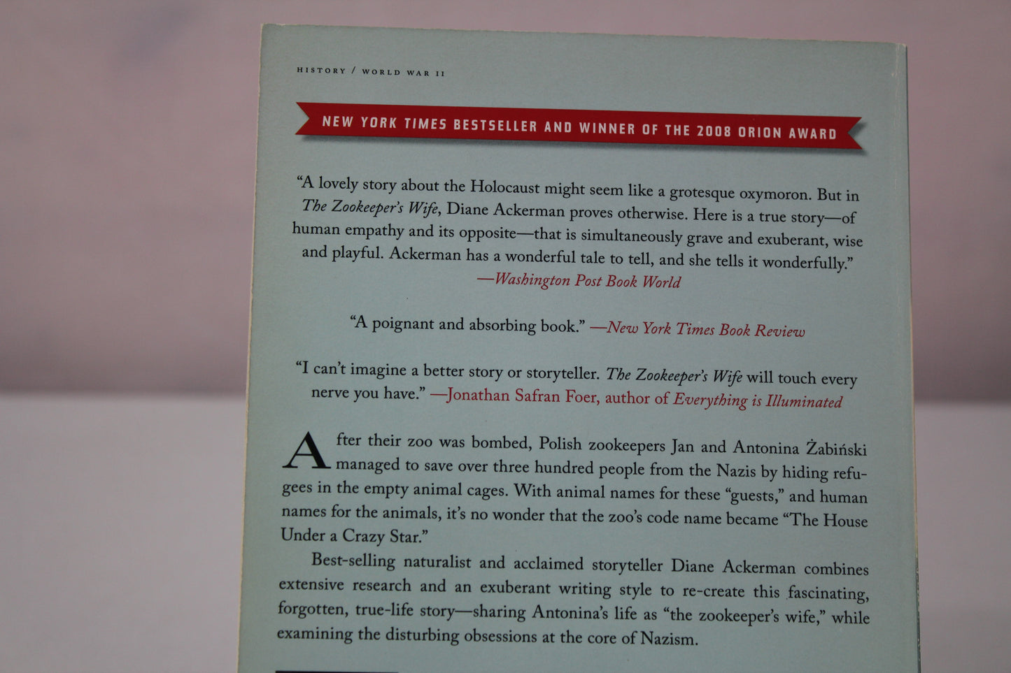 The Zookeeper's Wife: A War Story by Diane Ackerman