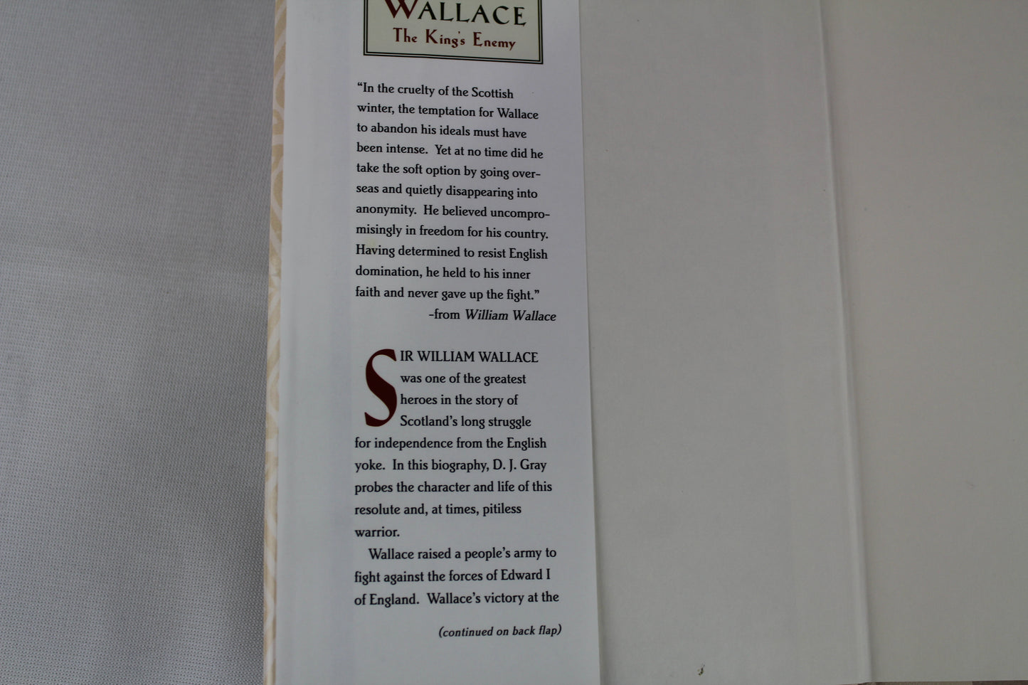 William Wallace: The King's Enemy by D. J. Gray, Map in front