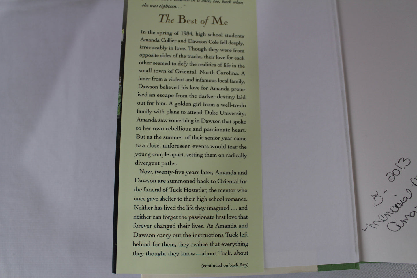 The Best of Me by Nicholas Sparks