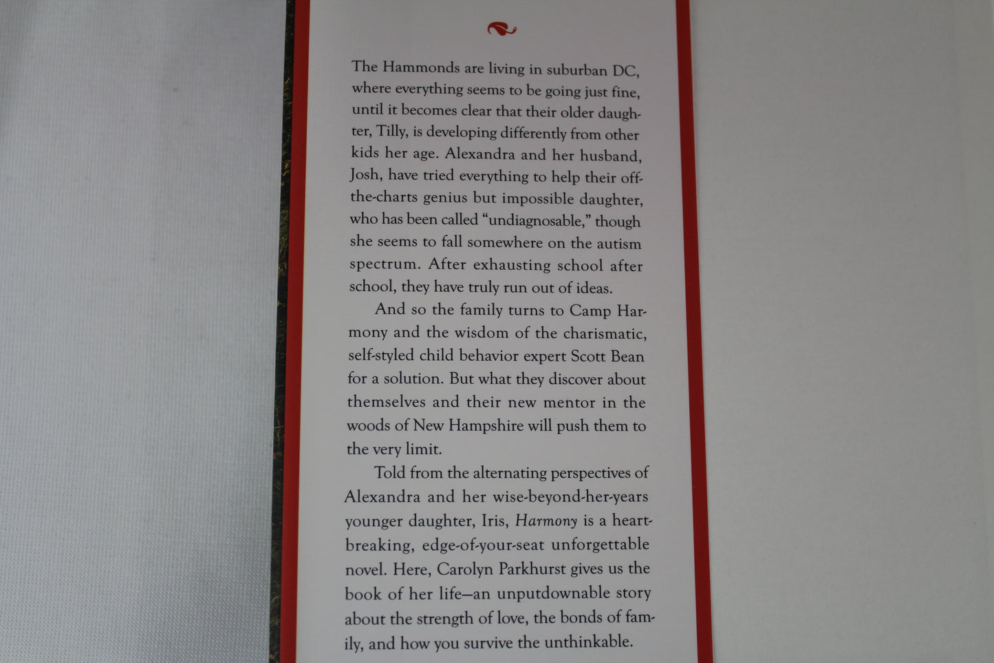 Harmony: A Novel by Carolyn Parkhurst