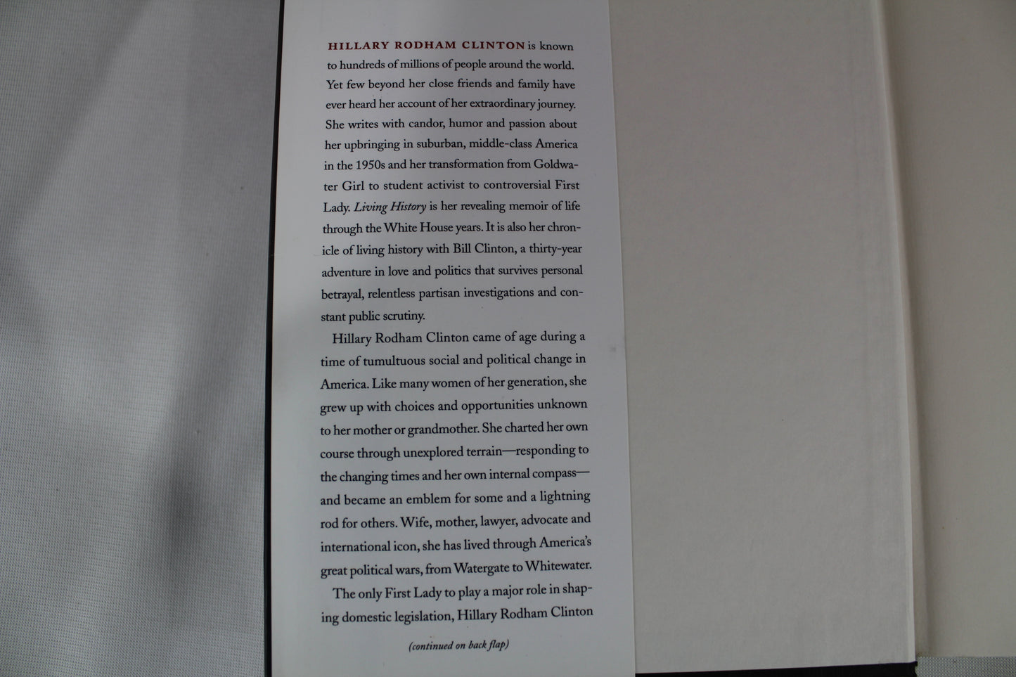Living History by Hillary Rodham Clinton