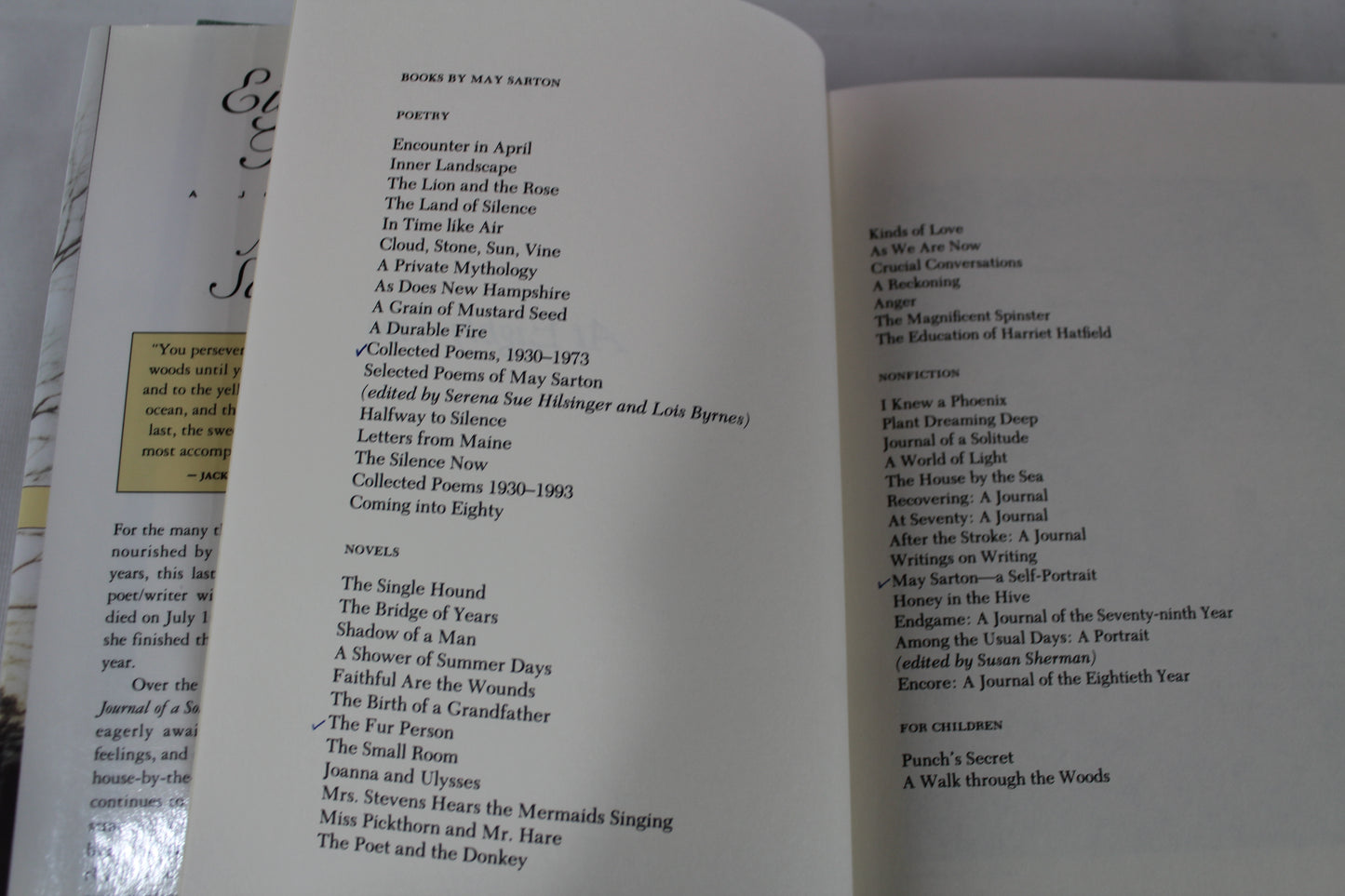 At Eighty Two : A Journal by May Sarton