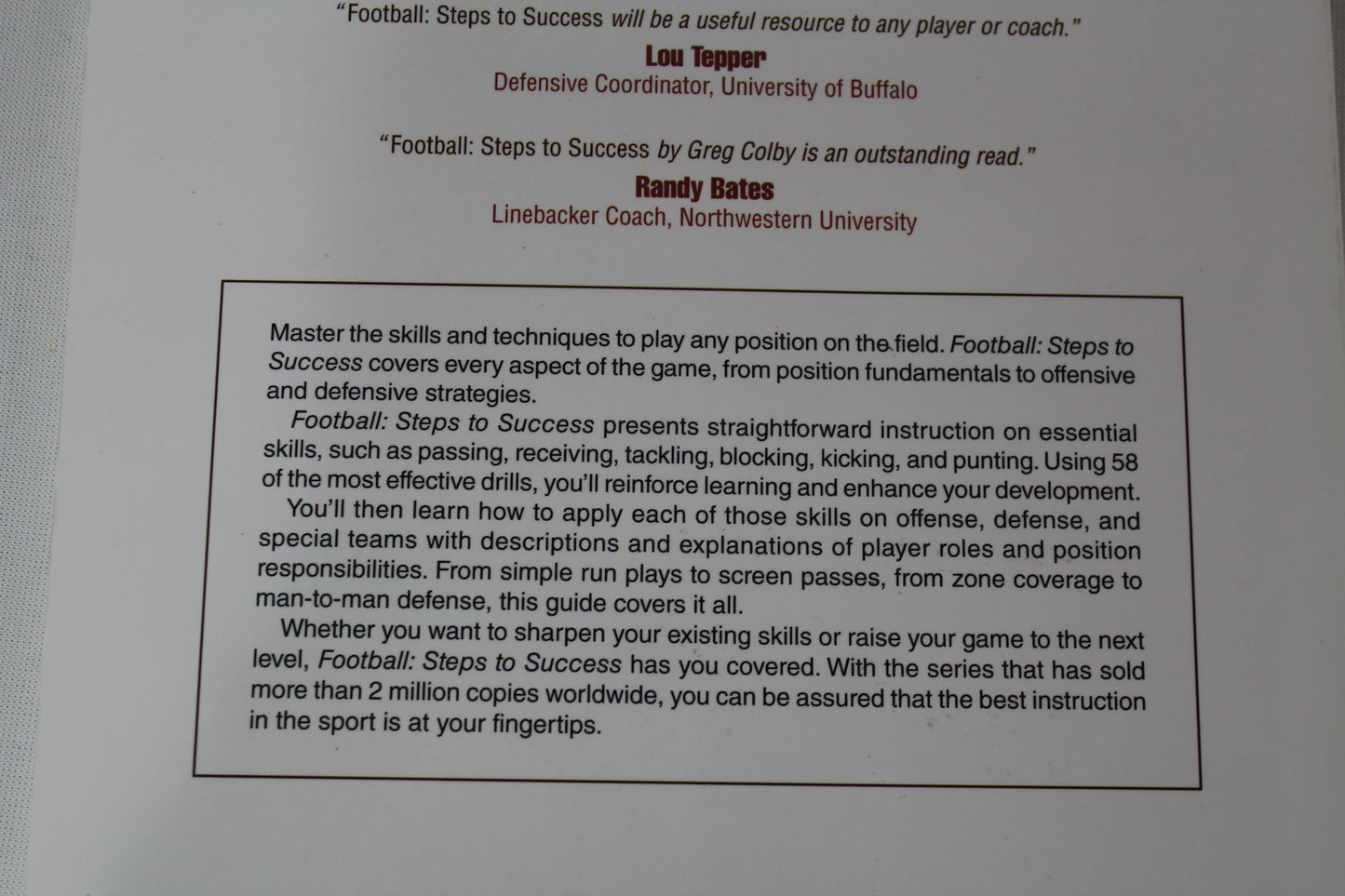 Football: Steps to Success (STS (Steps to Success Activity) by Greg Colby