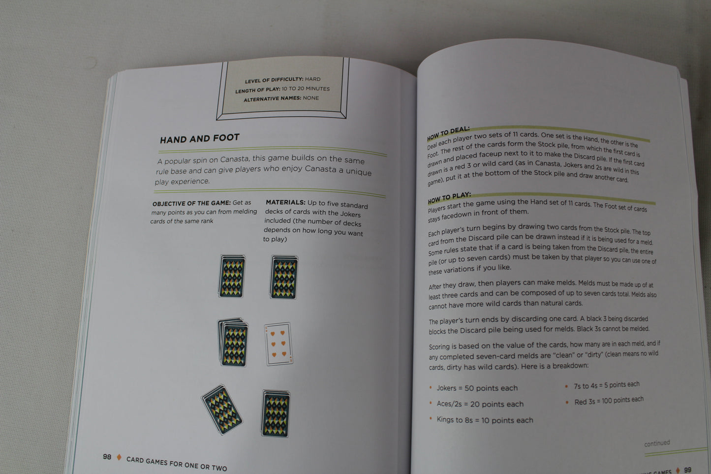 Card Games for One or Two: 52 Games to Know and Play by Dustin Ramsdell