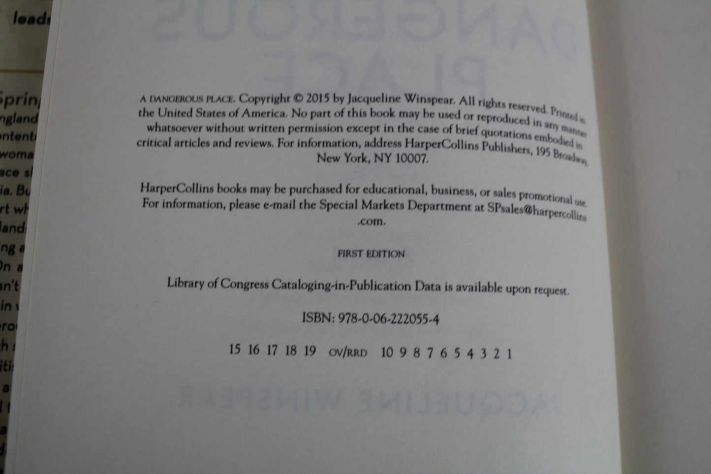 A Dangerous Place: A Maisie Dobbs Novel by Jacqueline Winspear