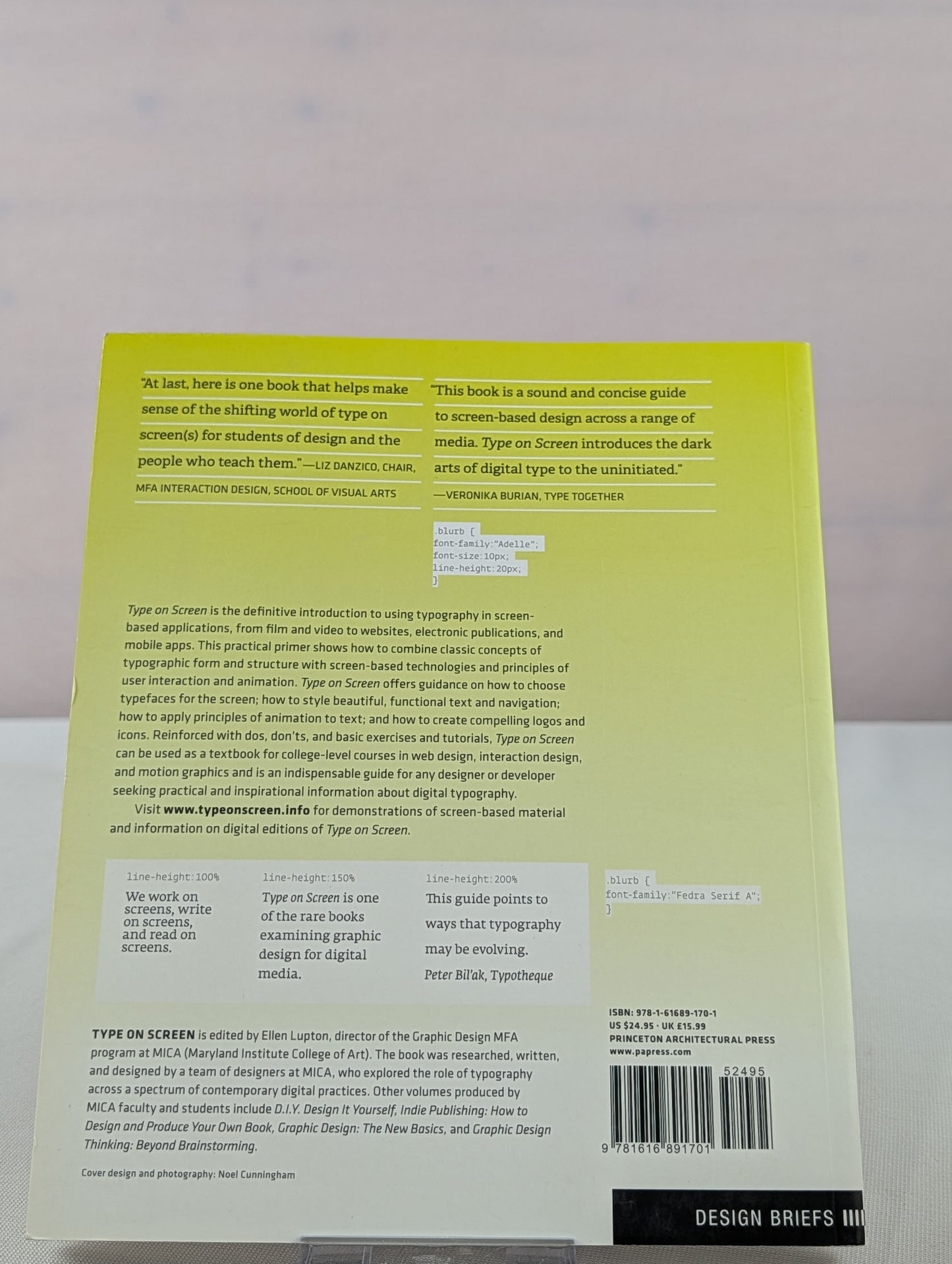 Type on Screen: New Typographic Systems (Design Briefs) by Ellen Lupton, Maryland Institute College of Art