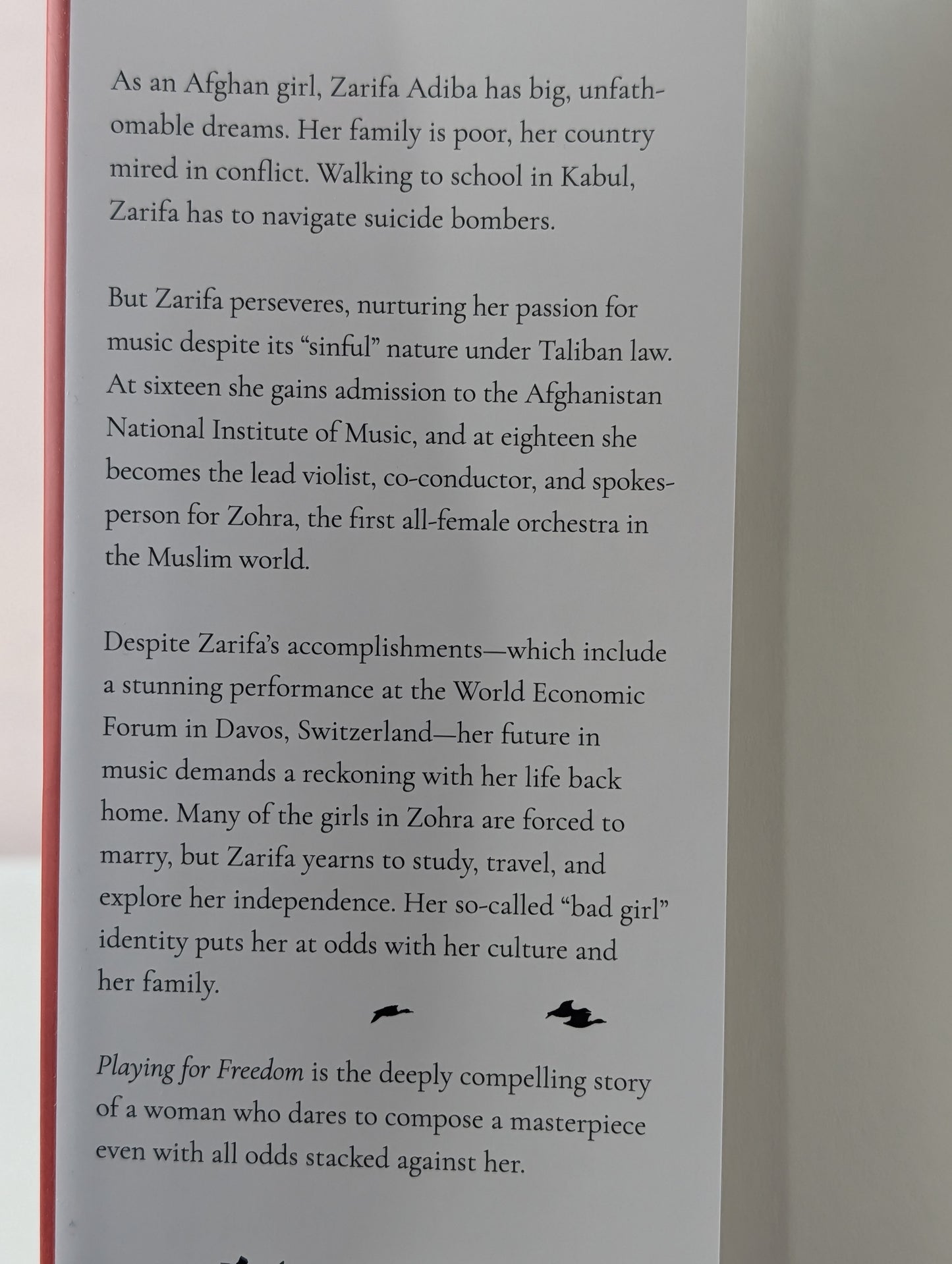 Playing for Freedom: The Journey of a Young Afghan Girl by Zarifa Adiba, Anne Chaon, Susanna Lea Associates