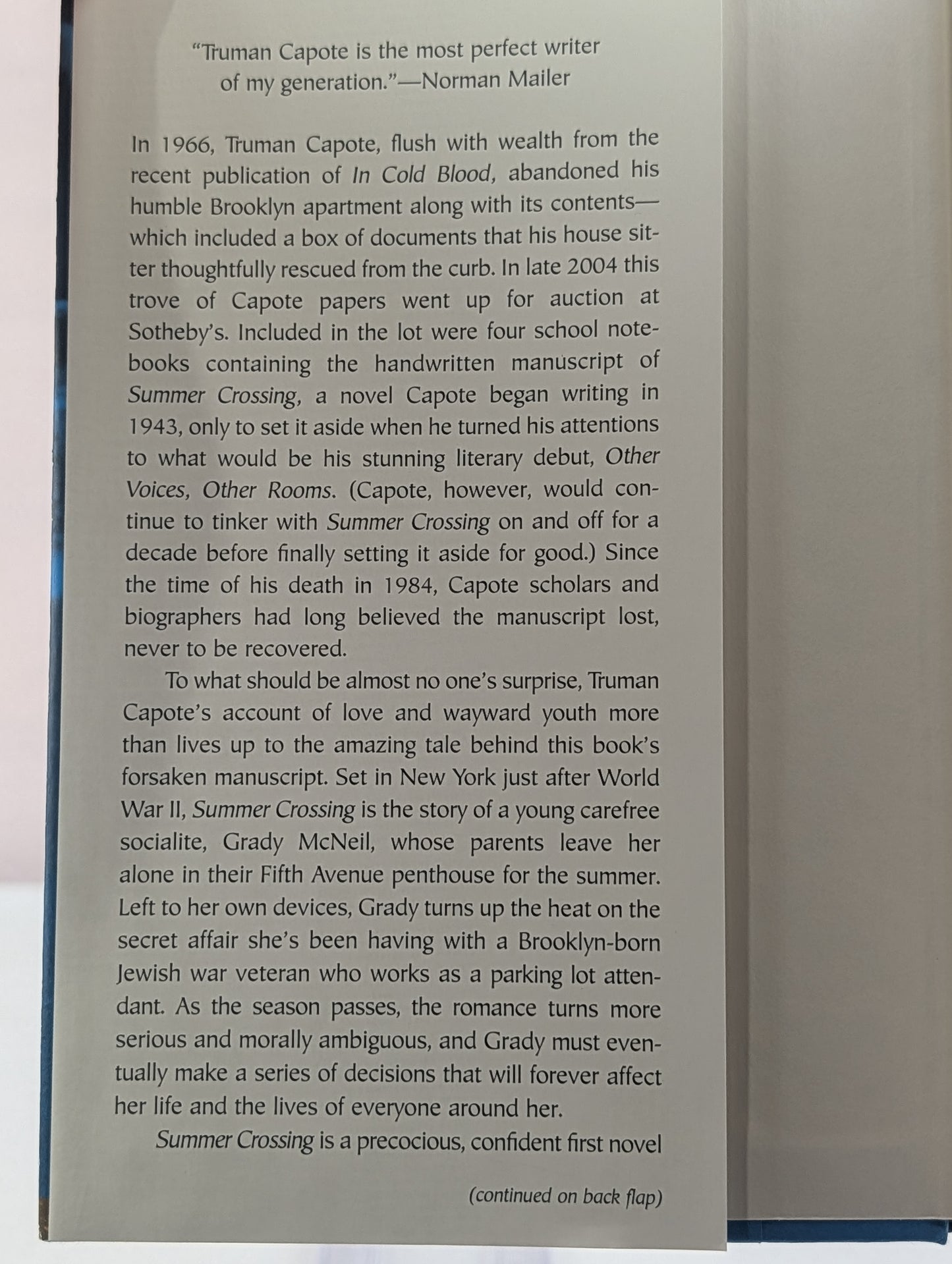 Summer Crossing: A Novel by Truman Capote, Alan U. Schwartz