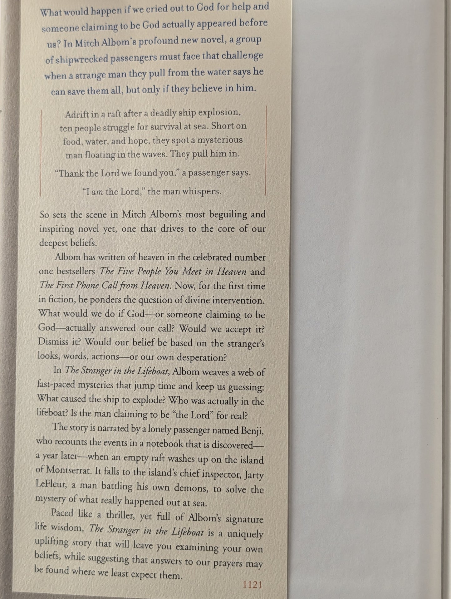 The Stranger in the Lifeboat: A Novel by Mitch Albom