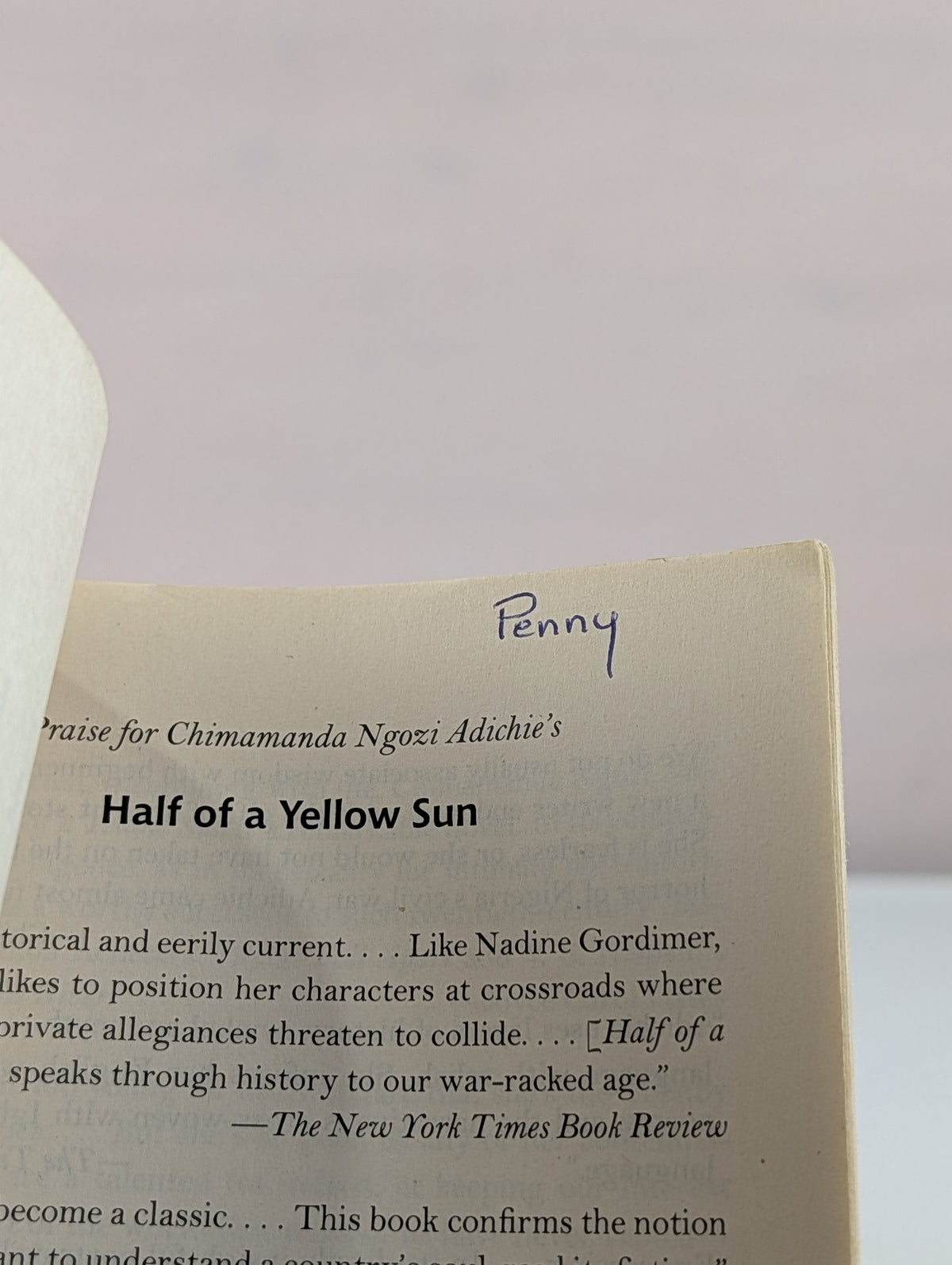 Half of a Yellow Sun by Chimamanda Ngozi Adichie