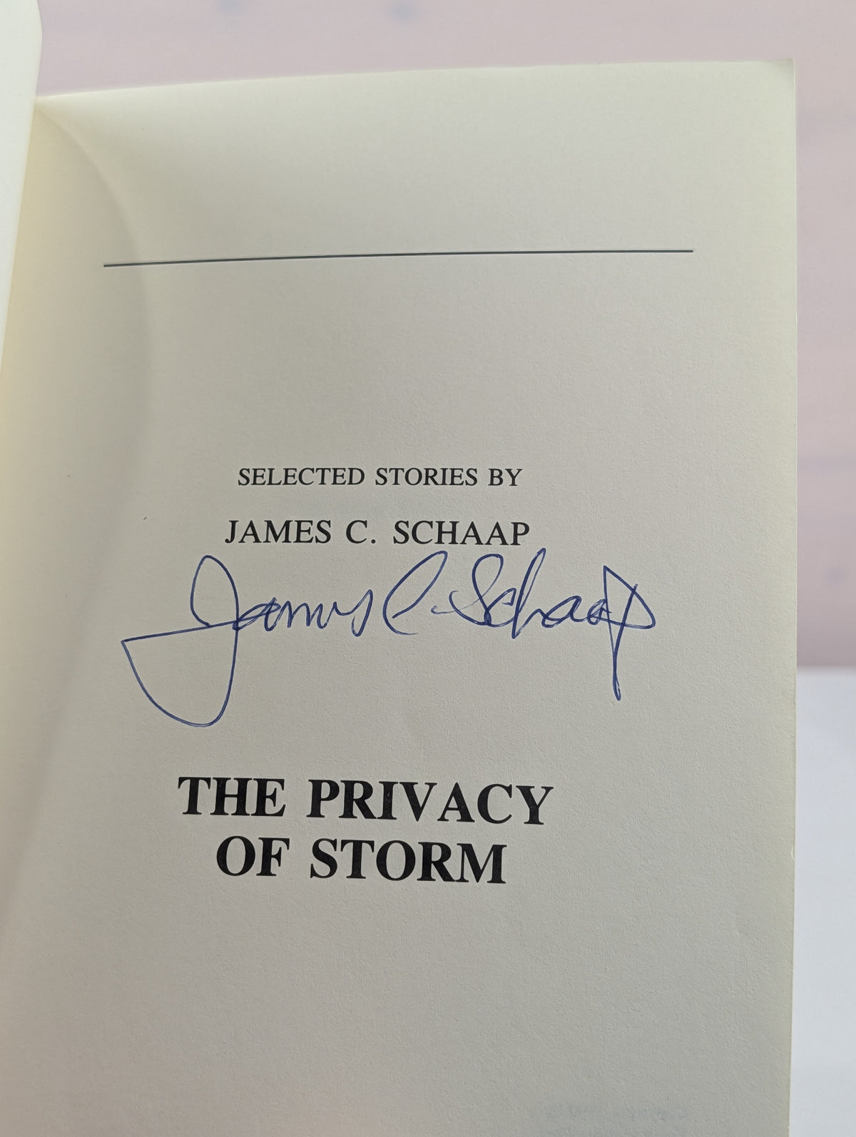 The Privacy of Storm by James Calvin Schaap