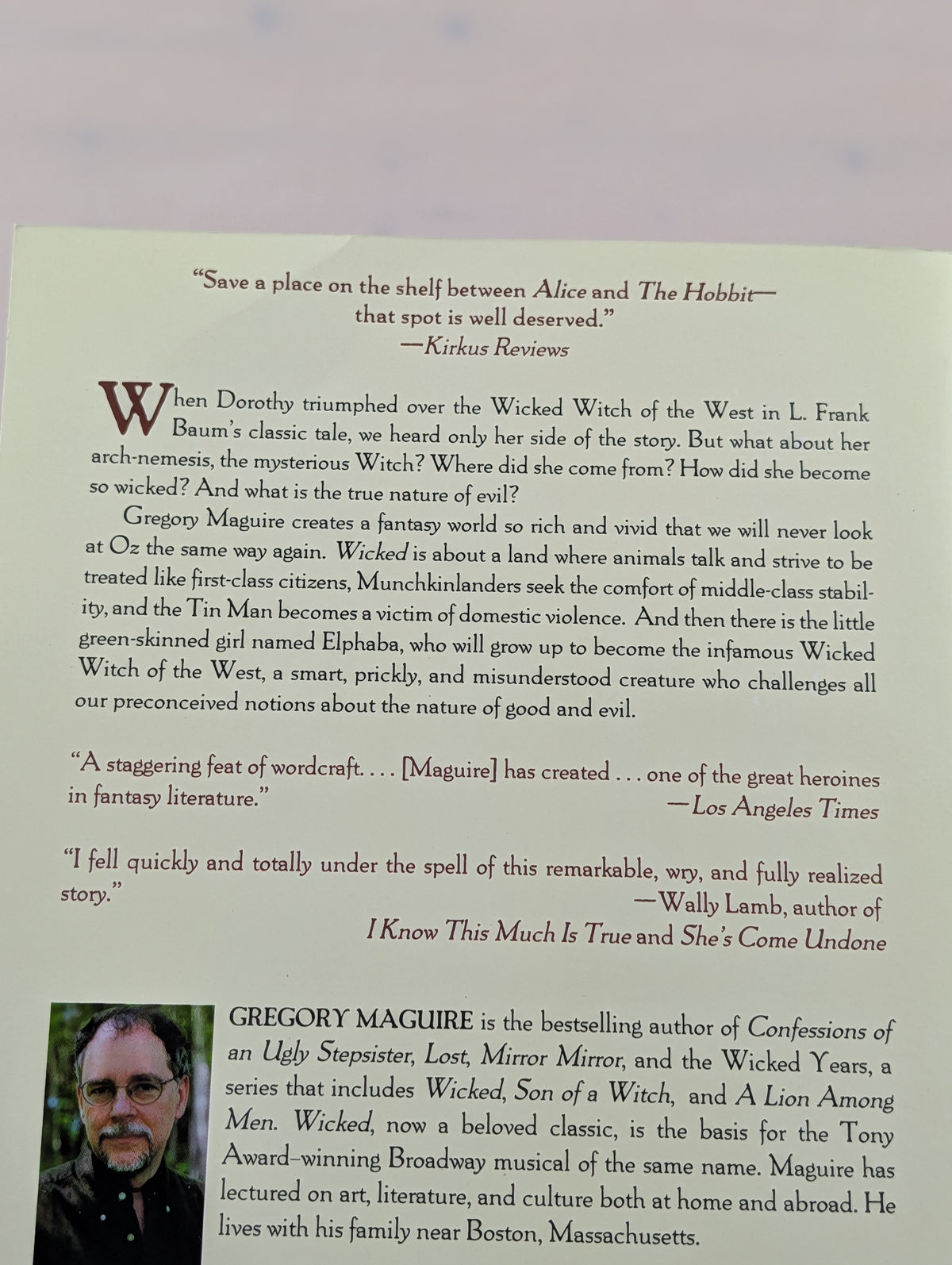 Wicked: The Life and Times of the Wicked Witch of the West by Gregory Maguire